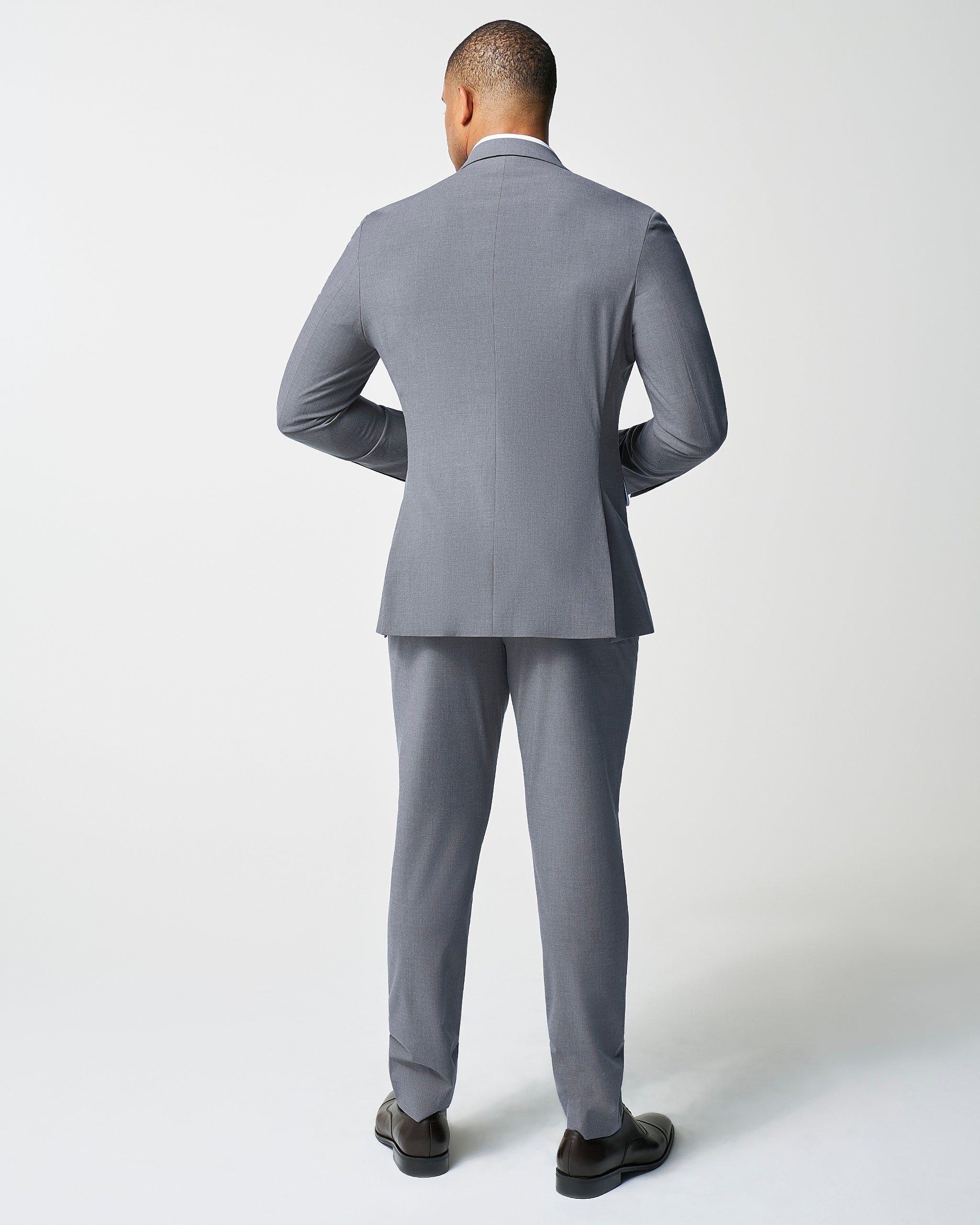 Athletic Fit Stretch Suit - Lightweight Heathered Smoked Grey