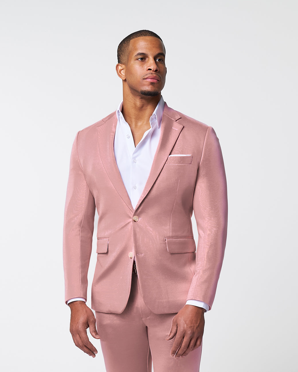 Athletic Fit Stretch Suit - Solid Rose