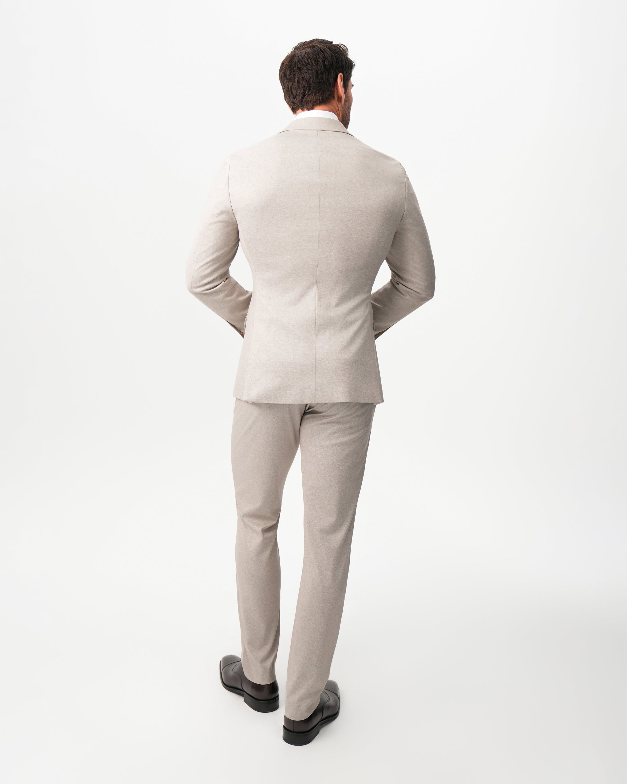 Athletic Fit Stretch Suit - Solid Tan