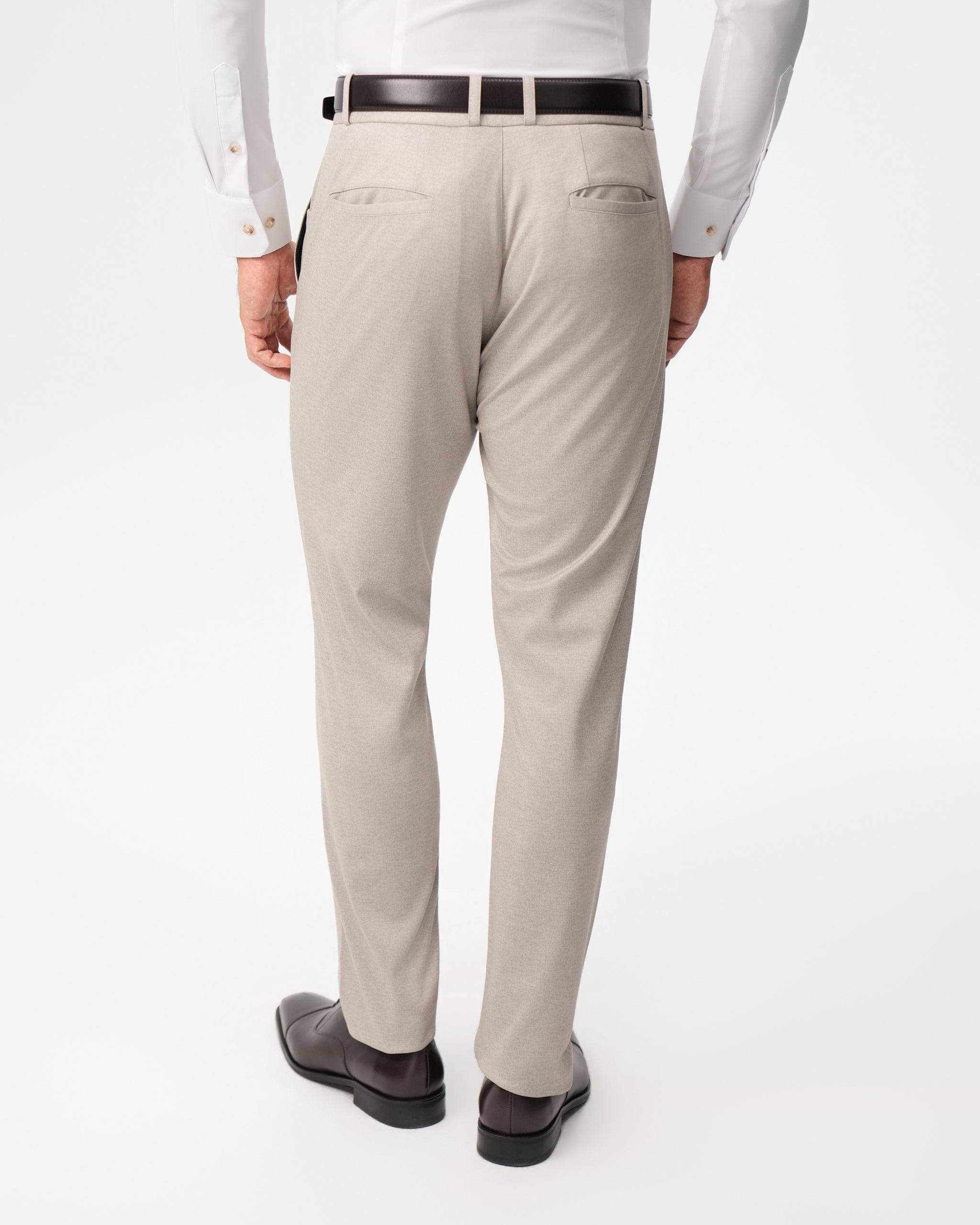 Athletic Fit Stretch Suit Pants - Solid Tan