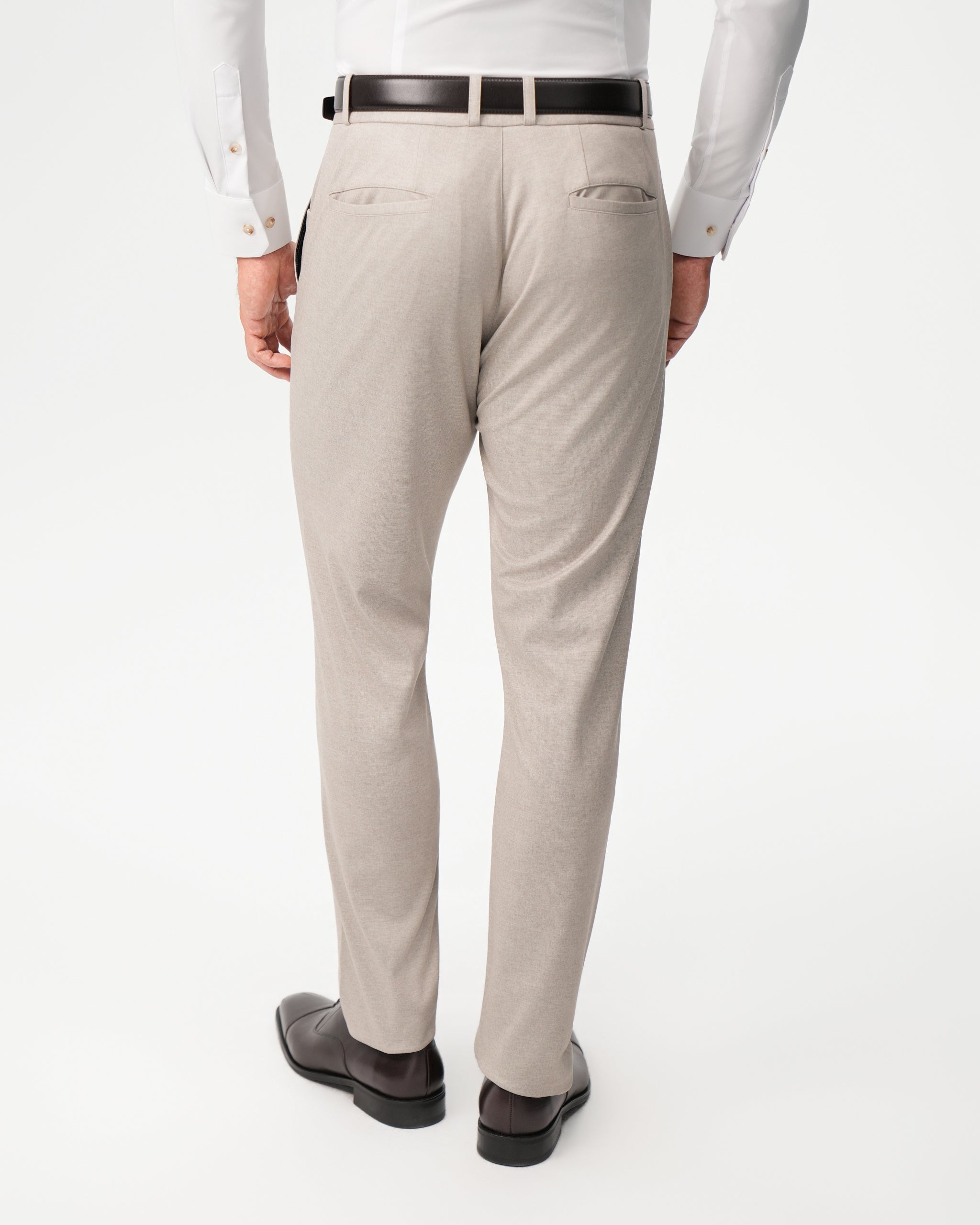 Athletic Fit Stretch Suit Pants - Solid Tan