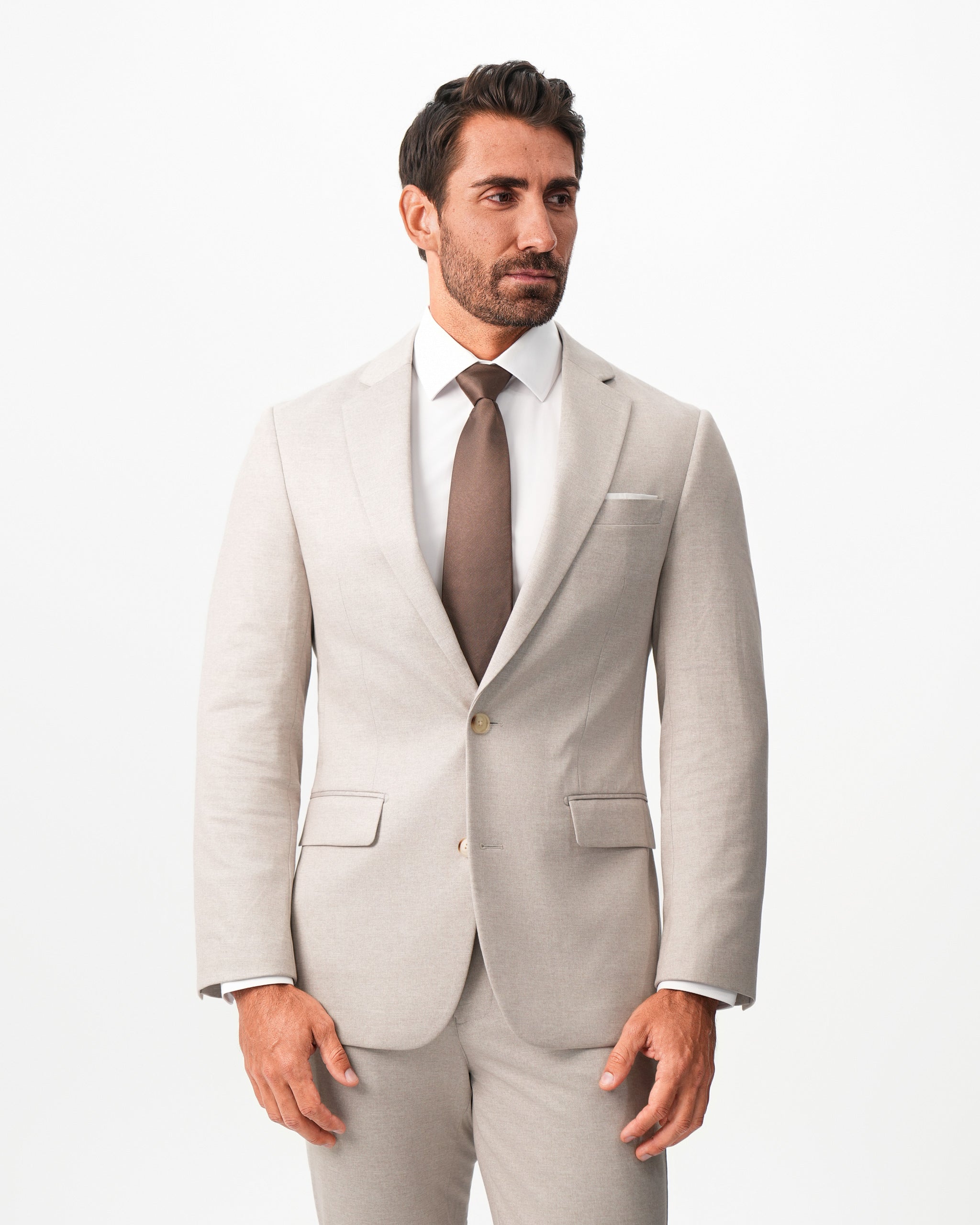 Athletic Fit Stretch Blazer - Solid Tan