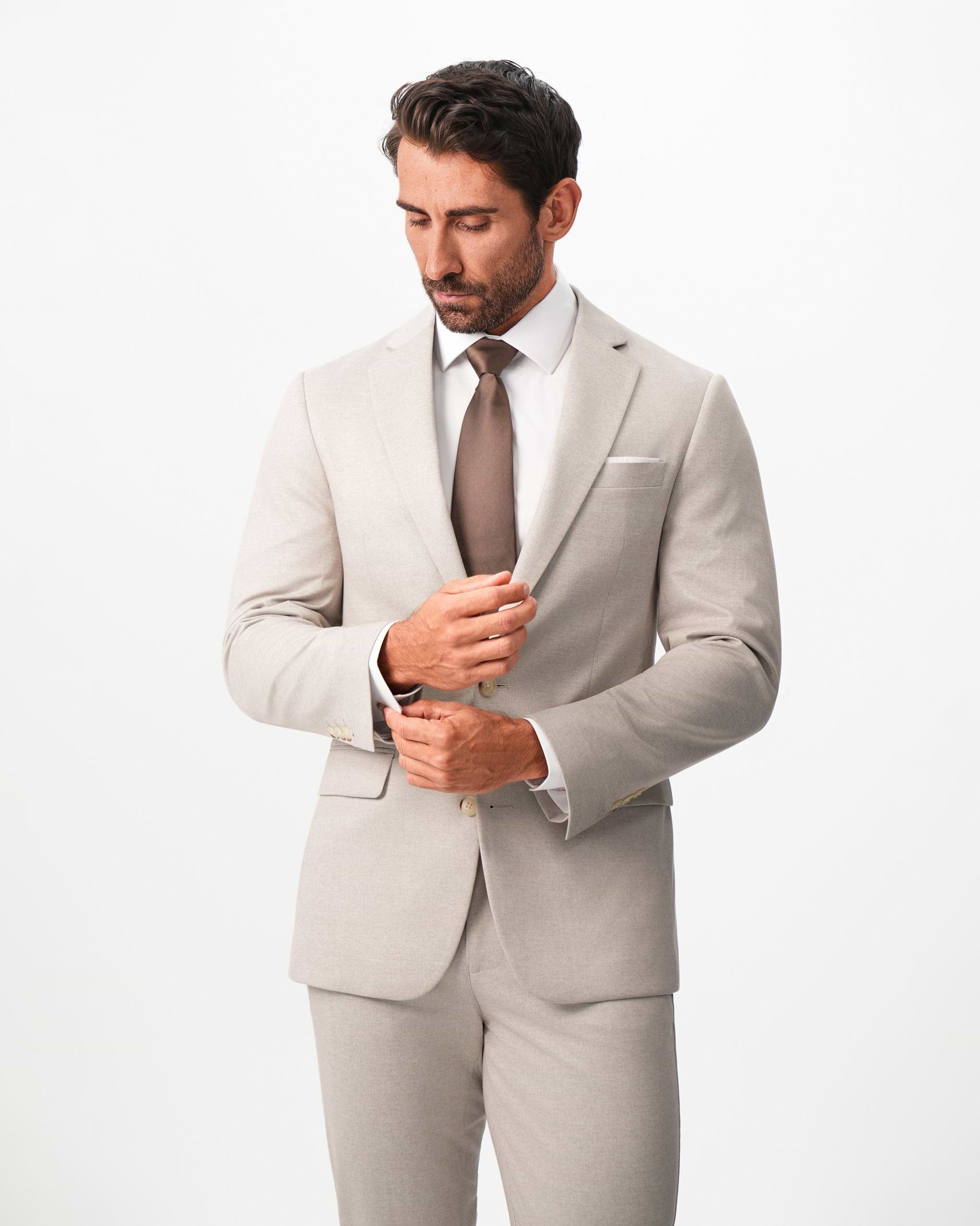 Athletic Fit Stretch Blazer - Solid Tan