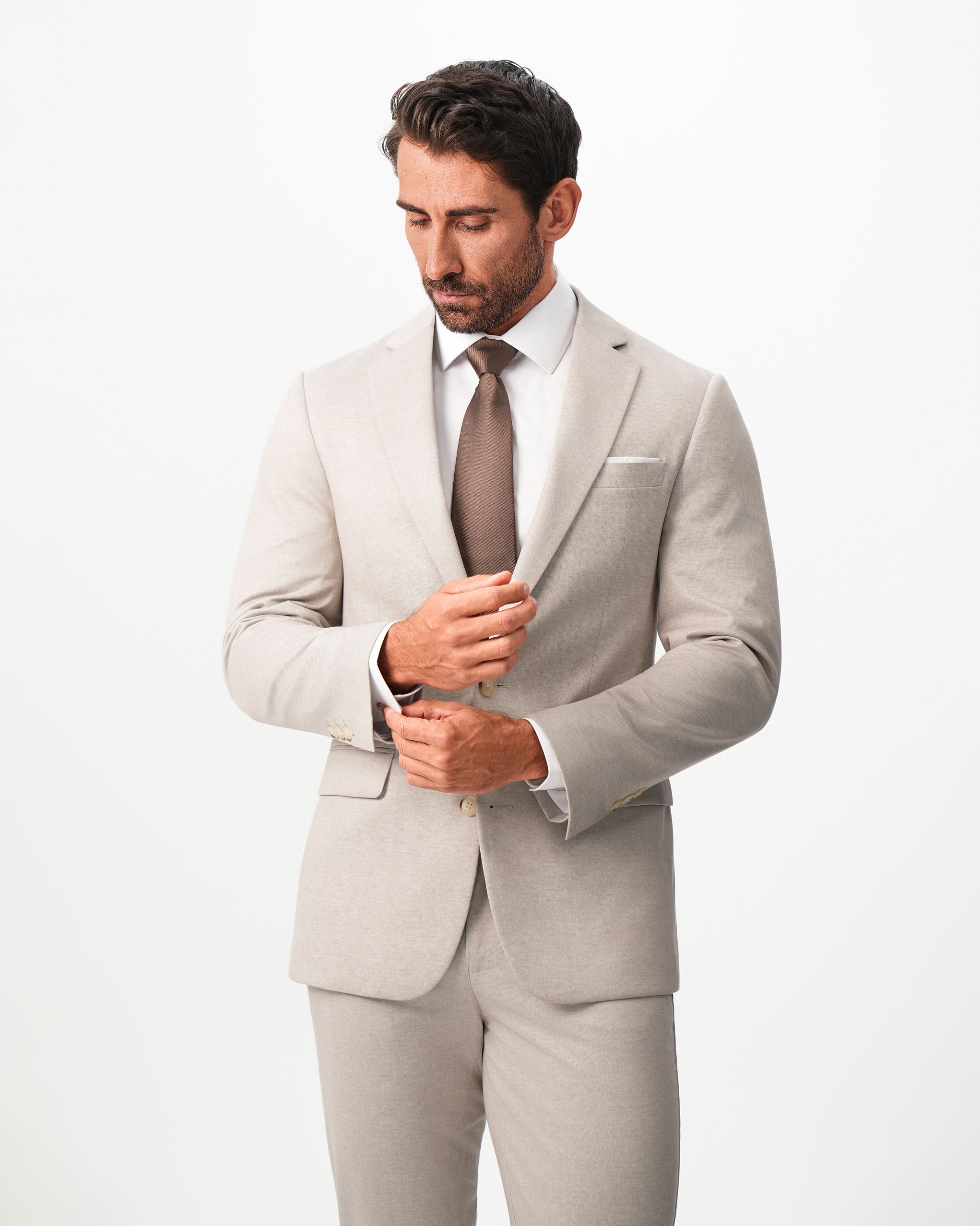 Athletic Fit Stretch Blazer - Solid Tan
