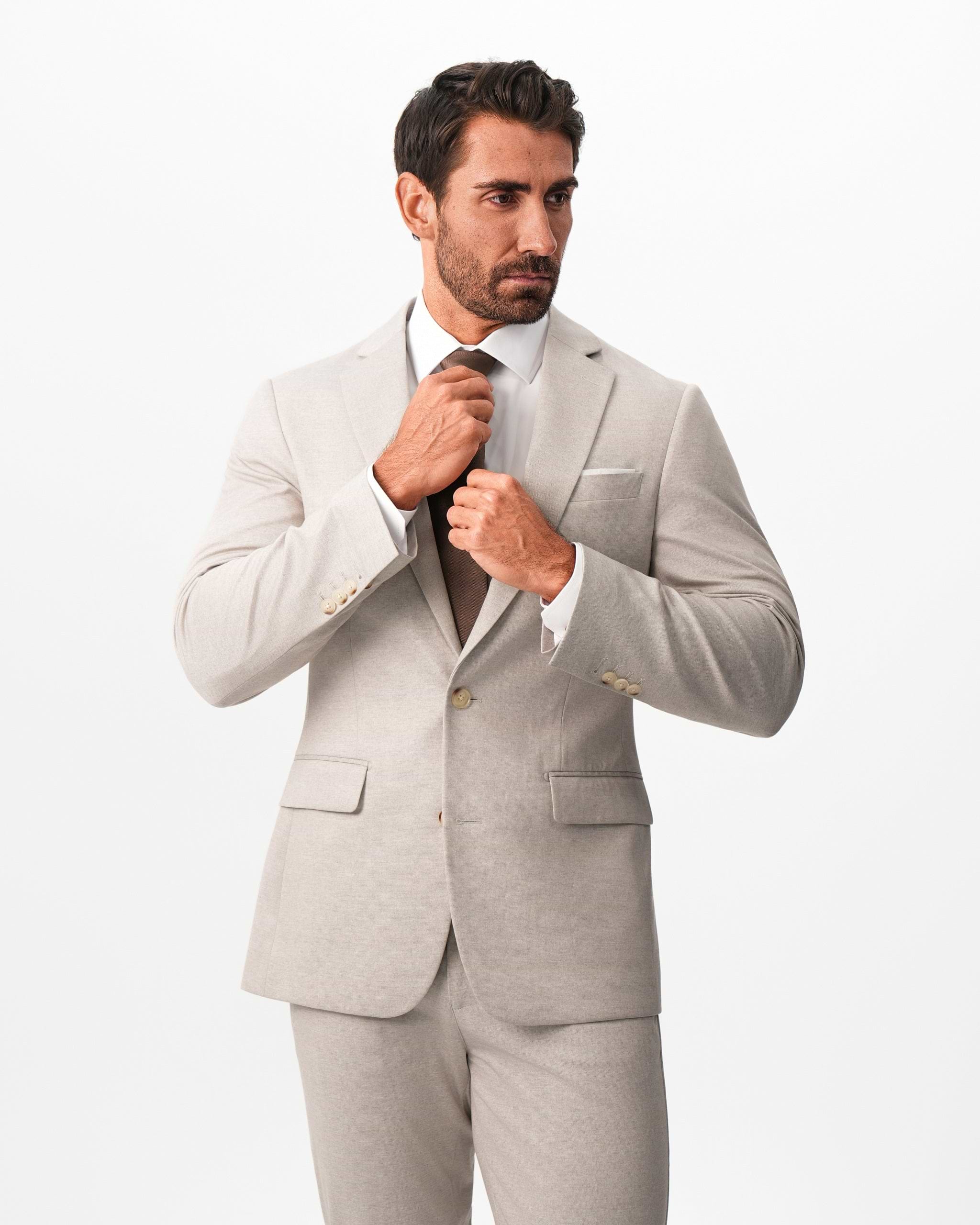 Athletic Fit Stretch Blazer - Solid Tan