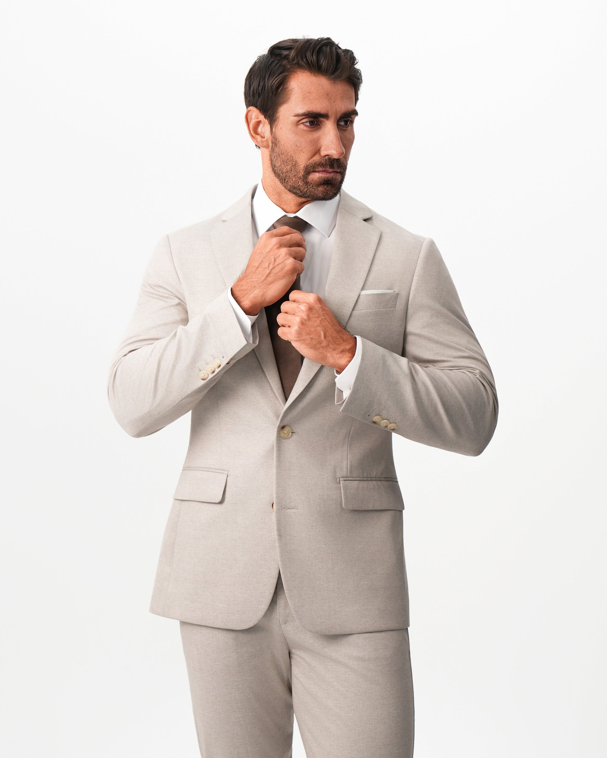 Athletic Fit Stretch Blazer - Solid Tan