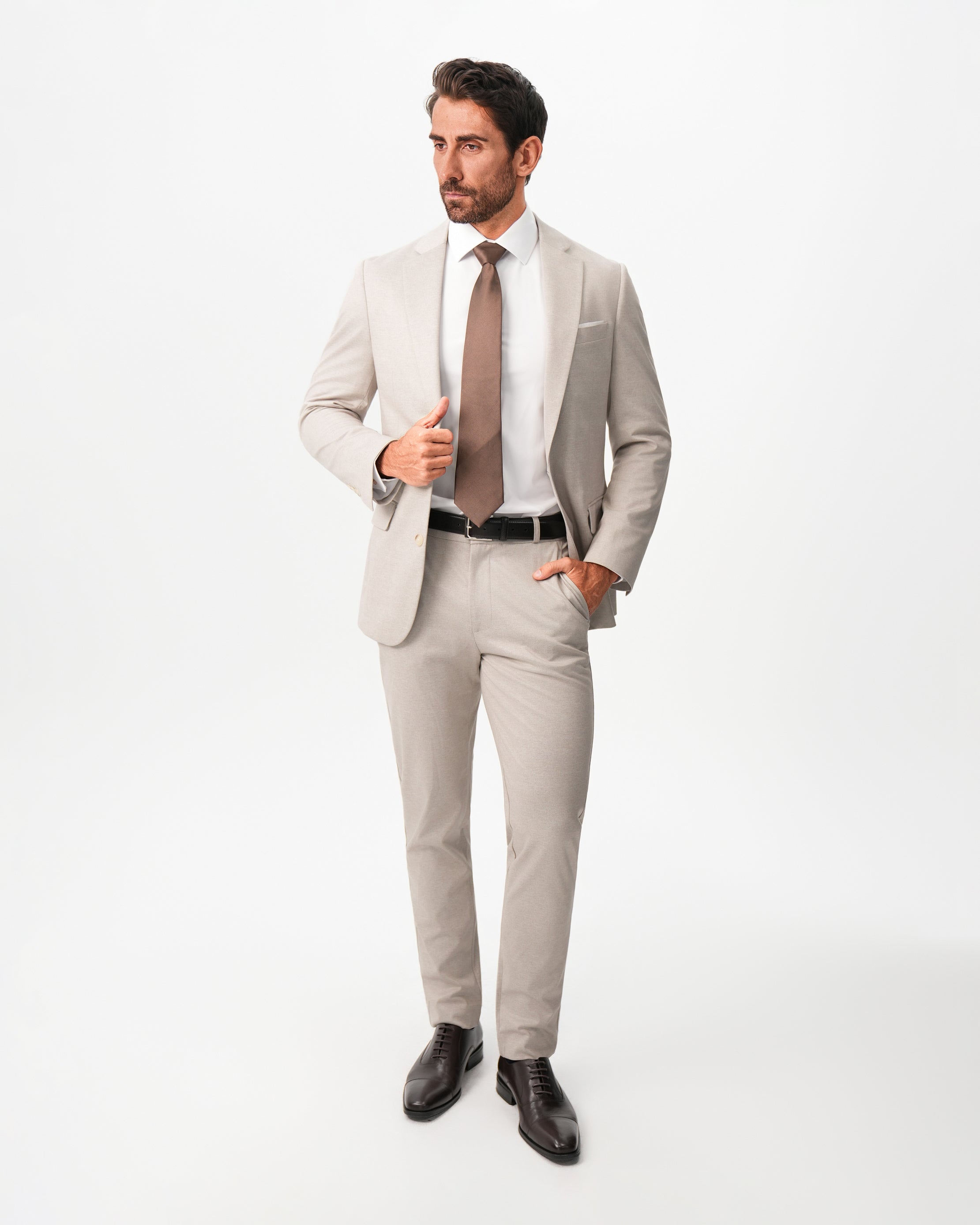 Athletic Fit Stretch Blazer - Solid Tan