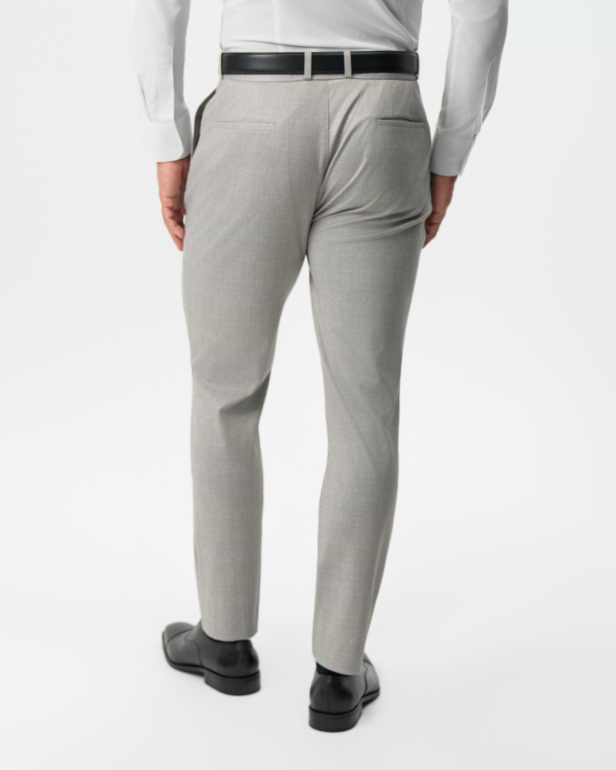 Athletic Fit Stretch Pants - Stone Crosshatch