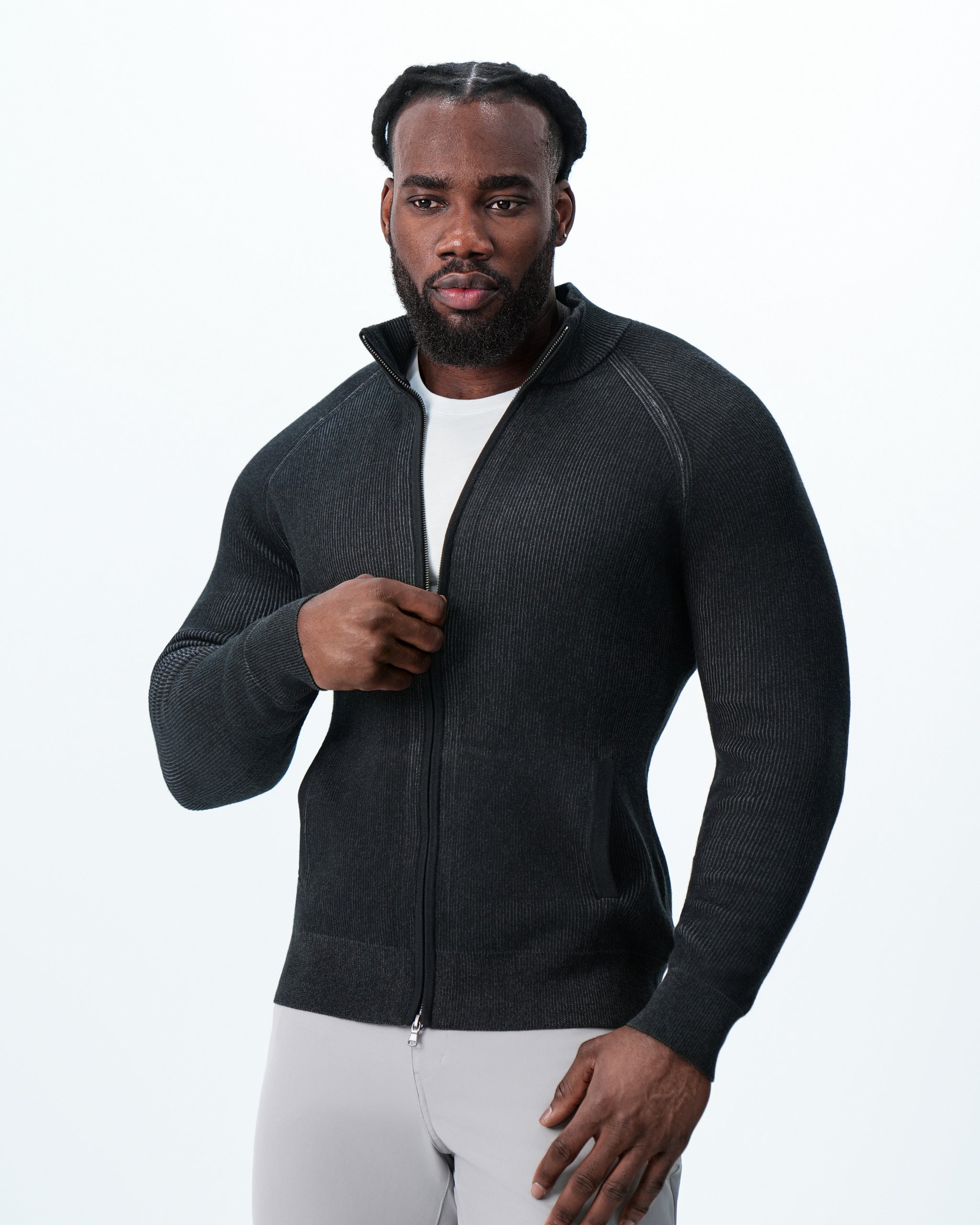 Mid-Weight Sweater Bomber - Black