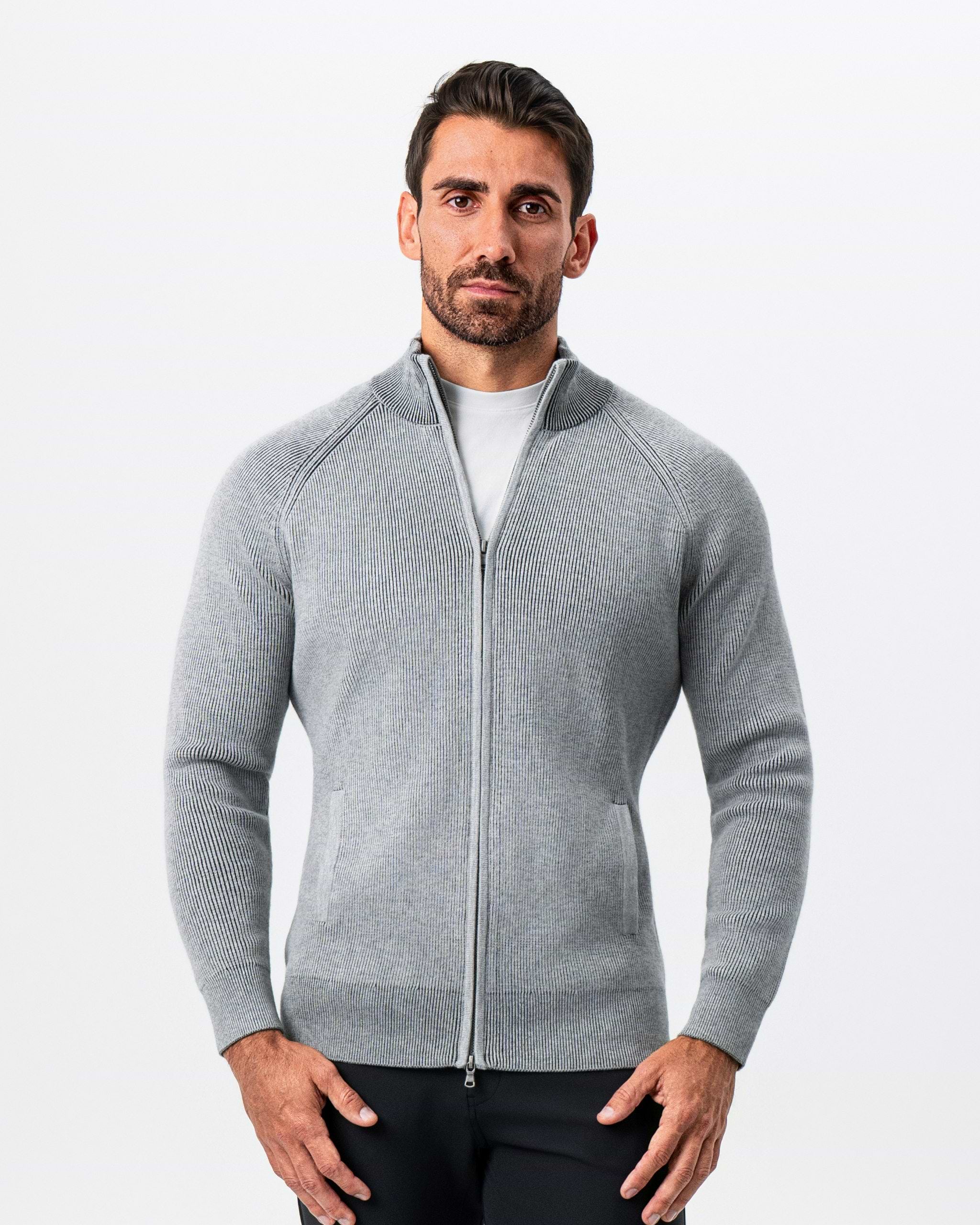 Mid-Weight Sweater Bomber - Grey