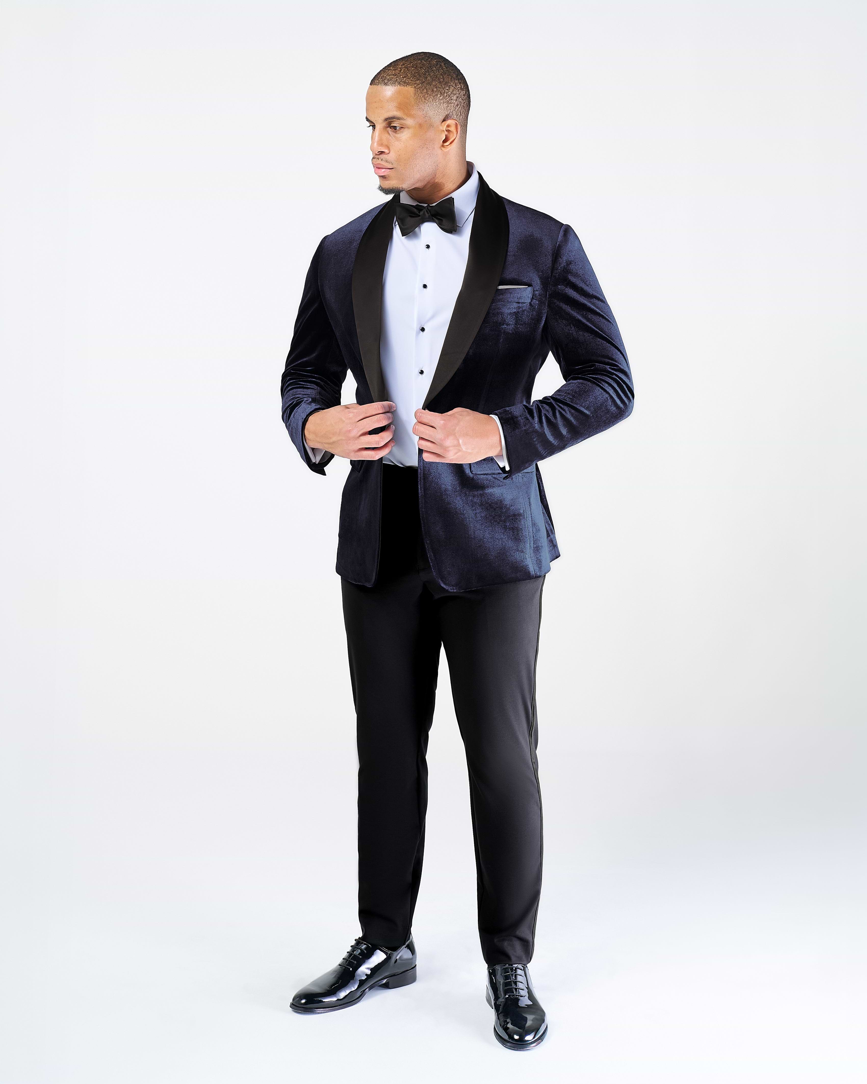 Athletic Fit Stretch Tuxedo Jacket - Navy Velvet