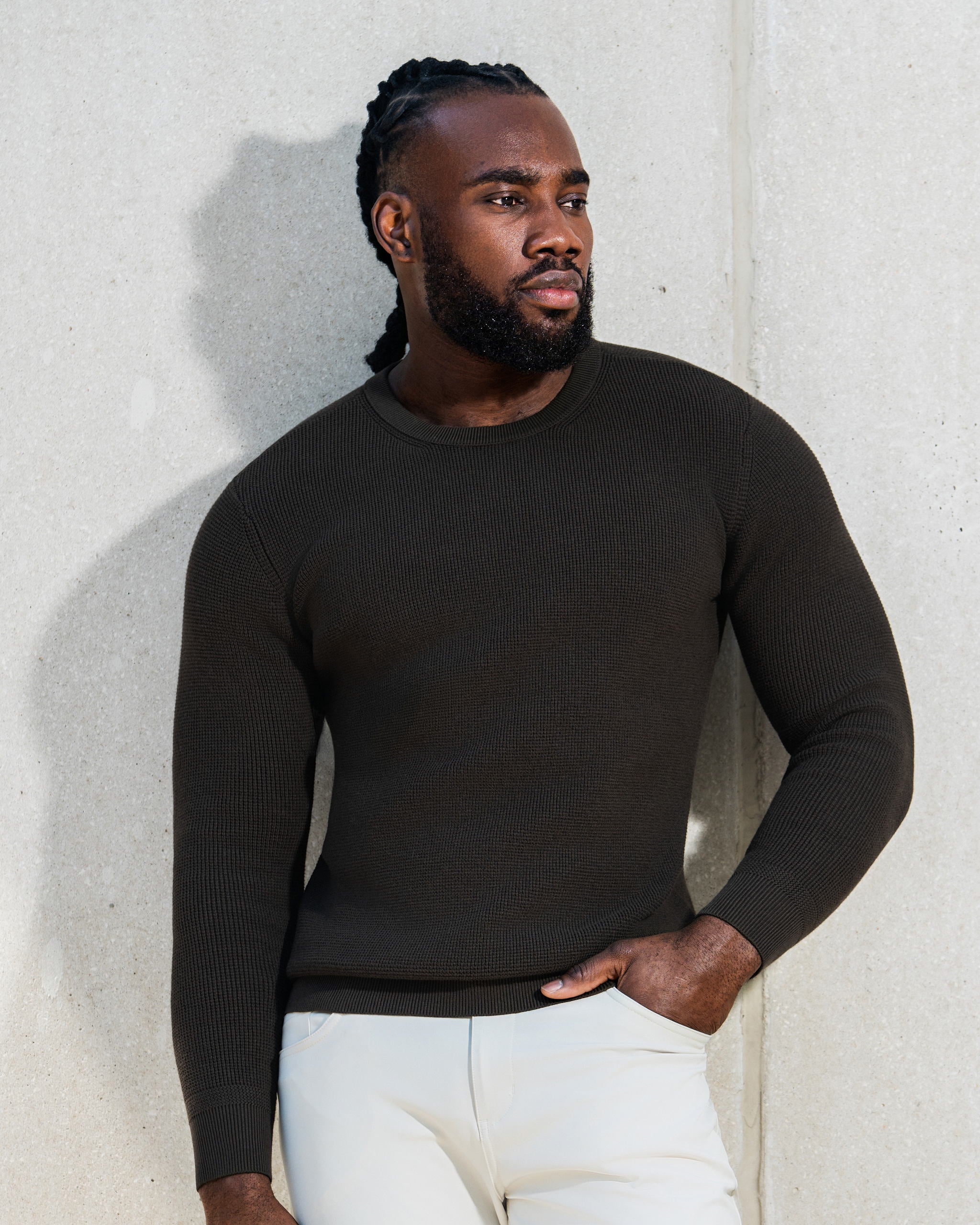 Heavy Knit Crewneck - Dark Brown