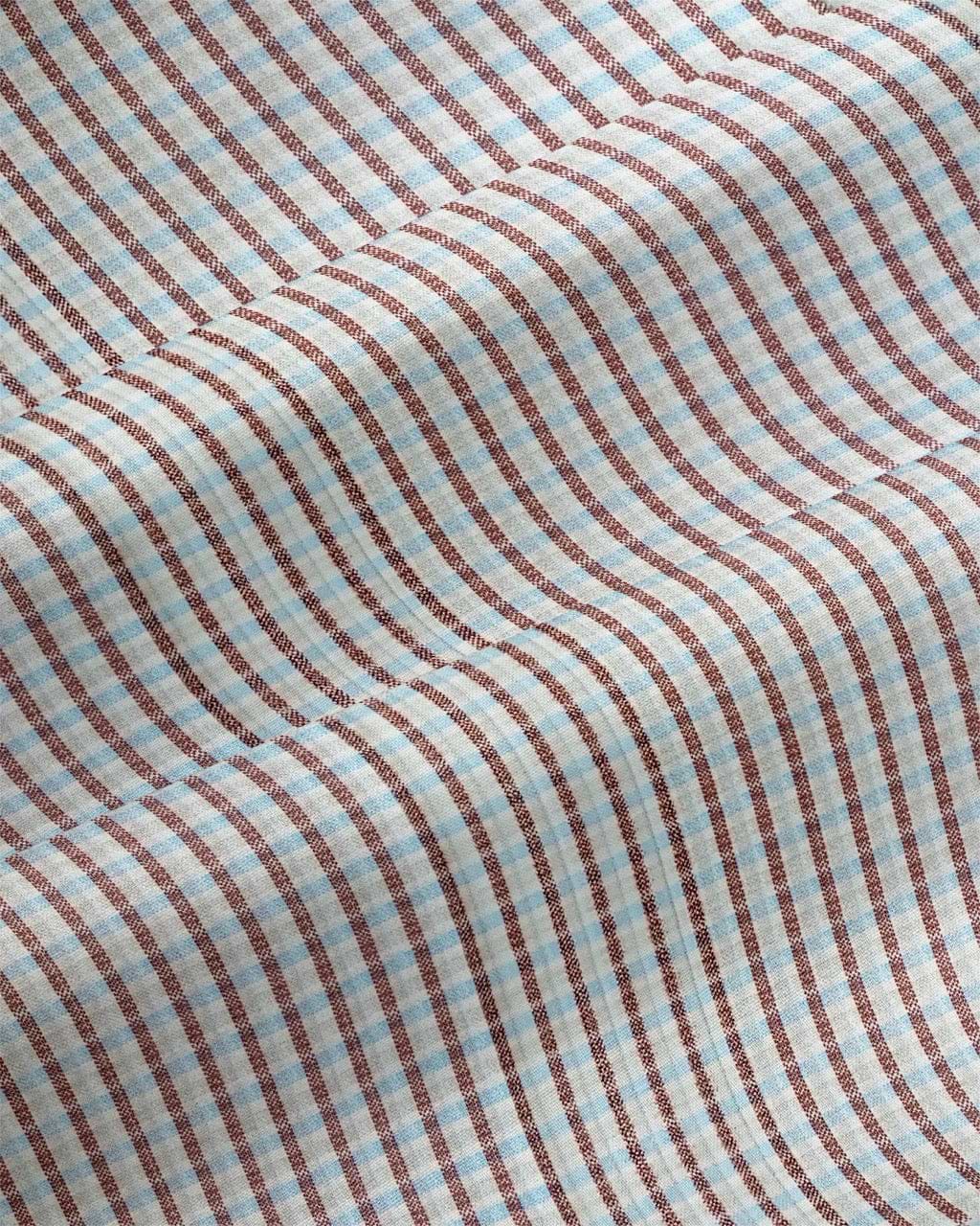 ''The Thorpe'' Light Blue & Brown Faded Cross Stripe
