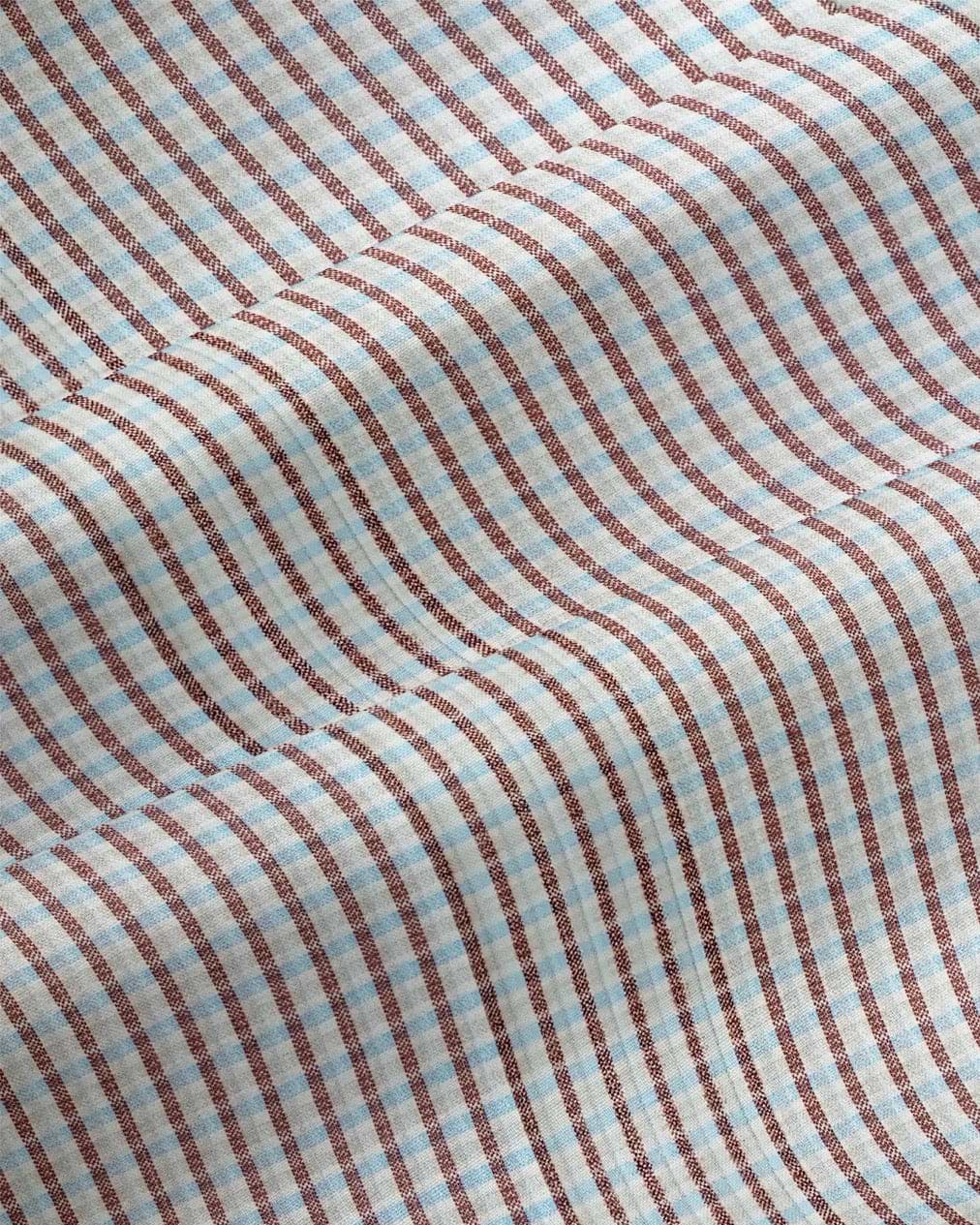 ''The Thorpe'' Light Blue & Brown Faded Cross Stripe