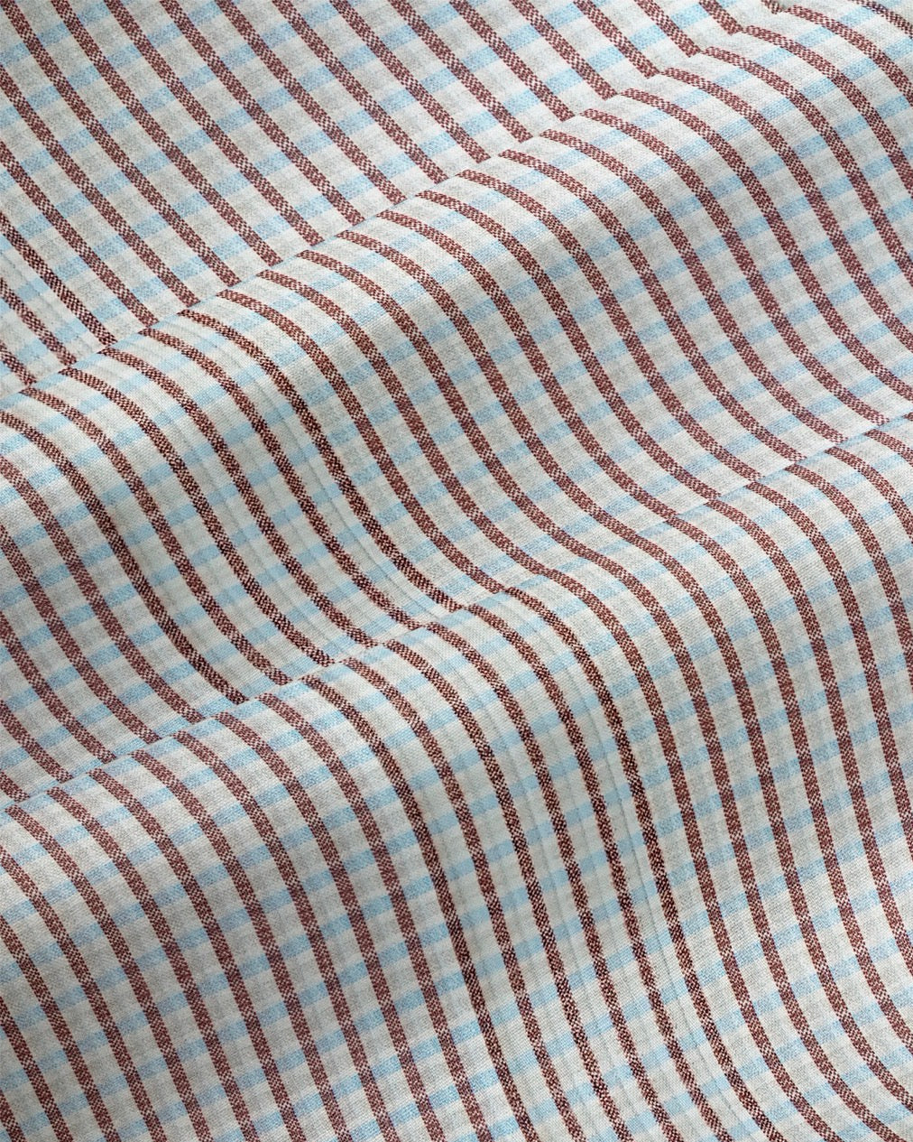 ''The Thorpe'' Light Blue & Brown Faded Cross Stripe