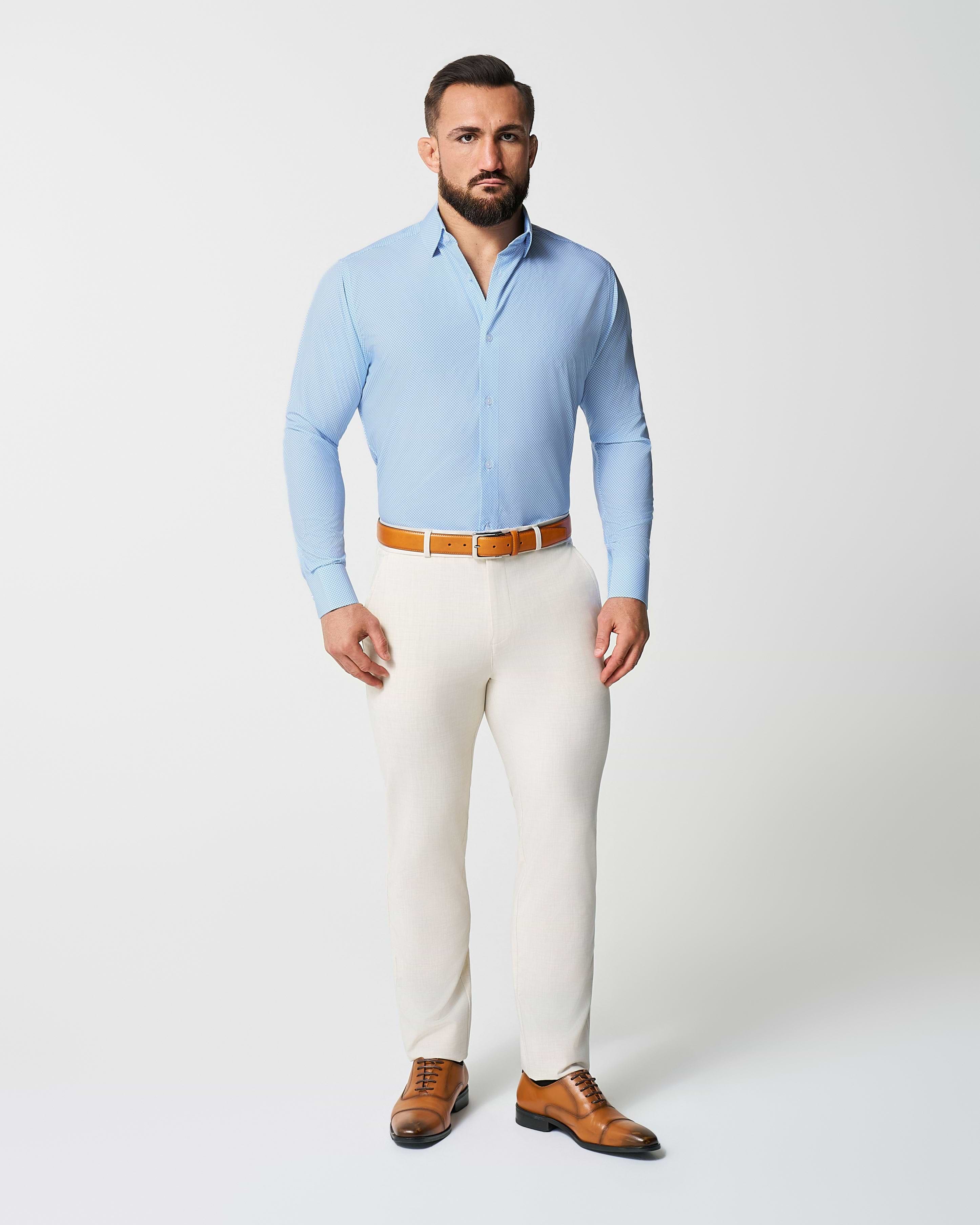 "The Vernor" Light Blue Square Check Print