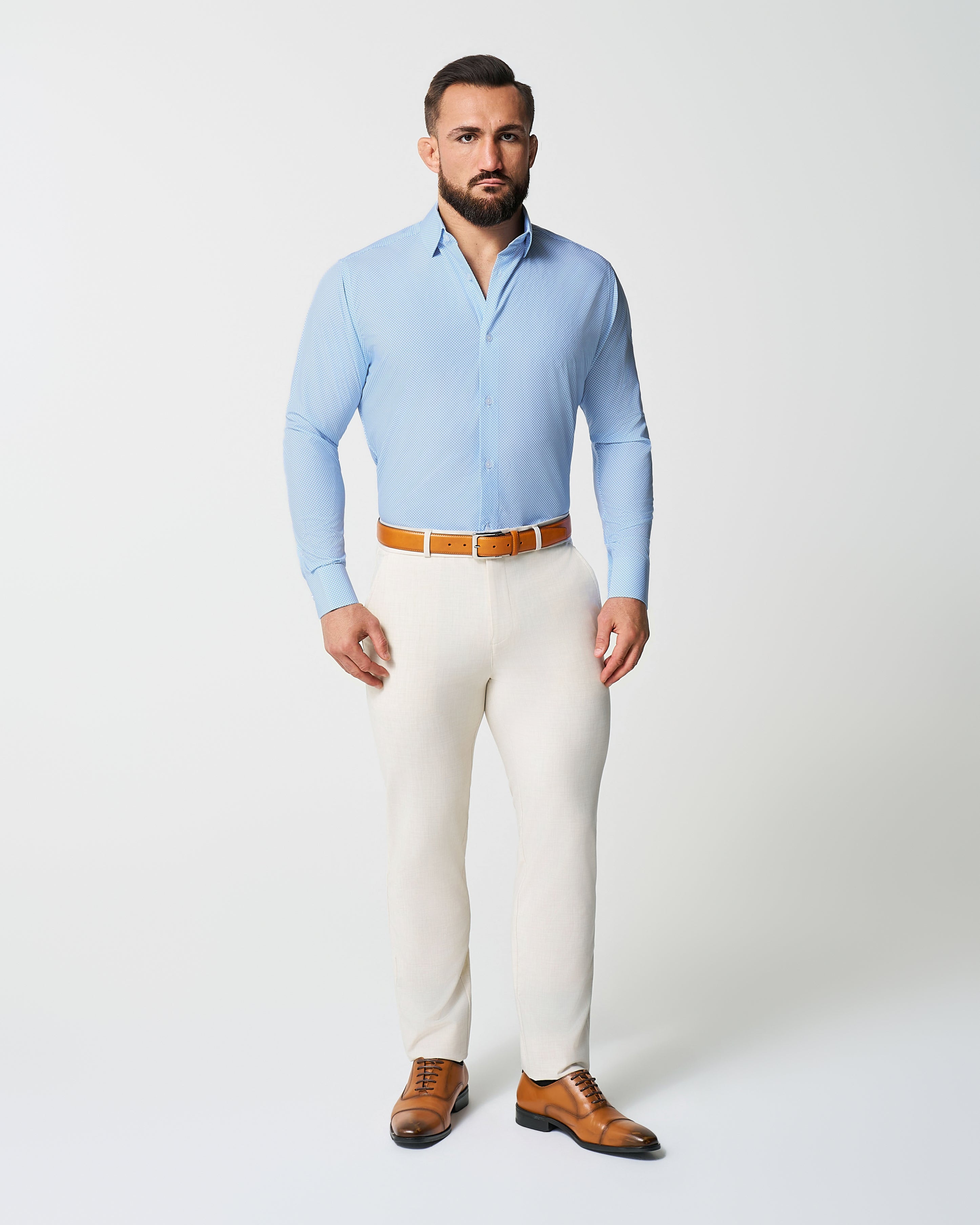"The Vernor" Light Blue Square Check Print