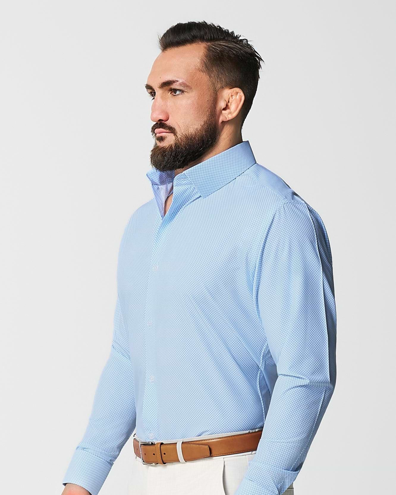 "The Vernor" Light Blue Square Check Print