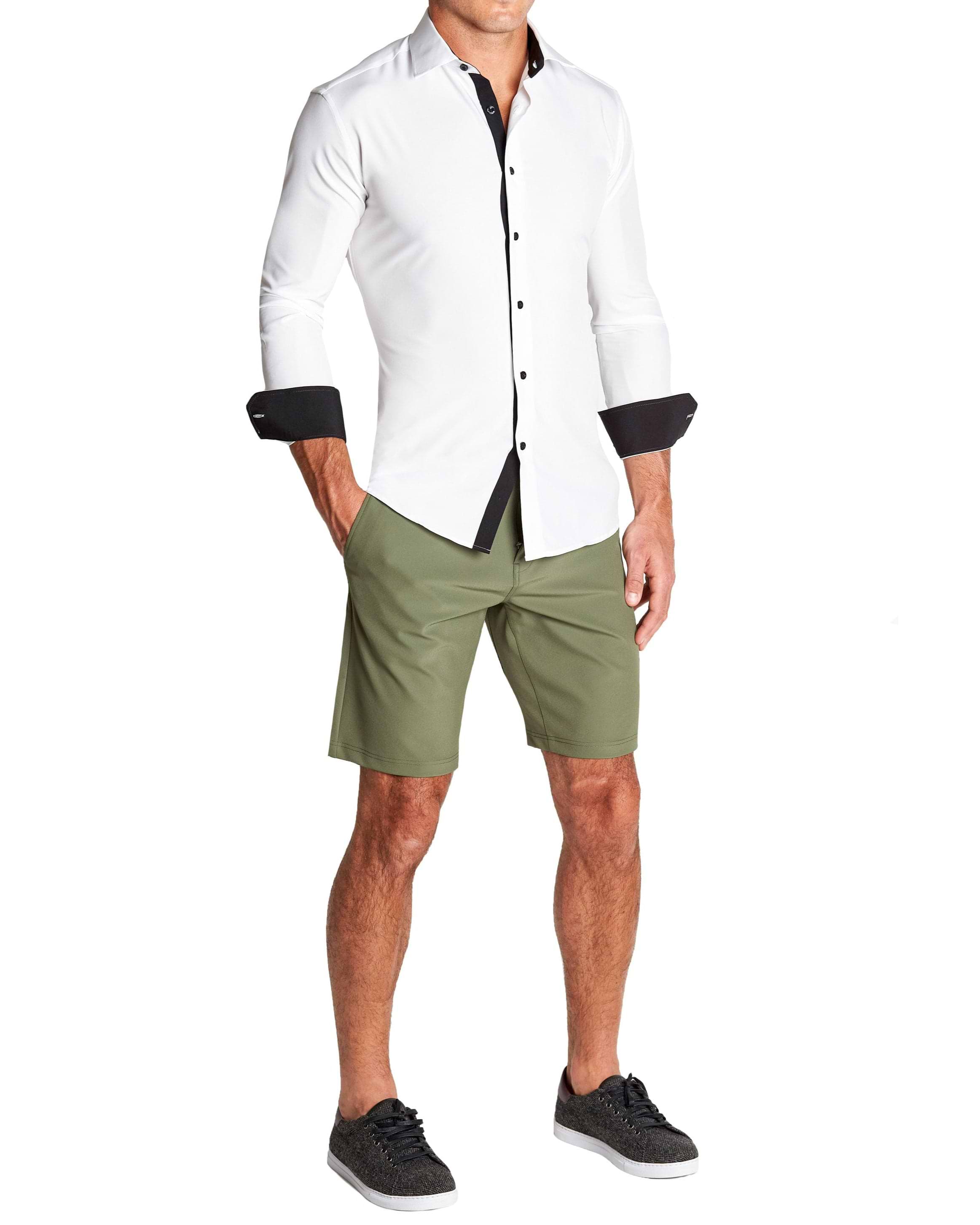 "The Vincent" Solid White with Black Accents