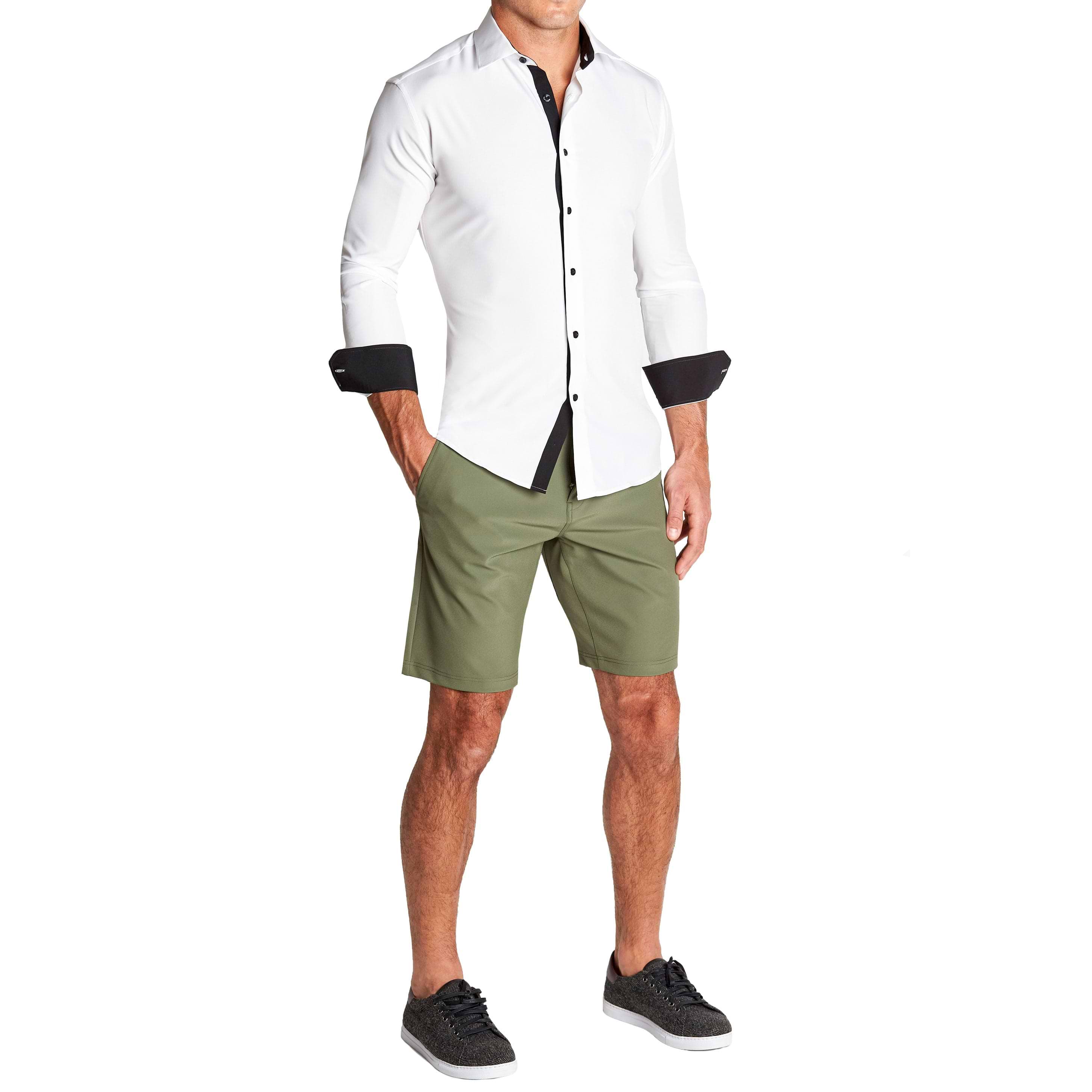 "The Vincent" Solid White with Black Accents