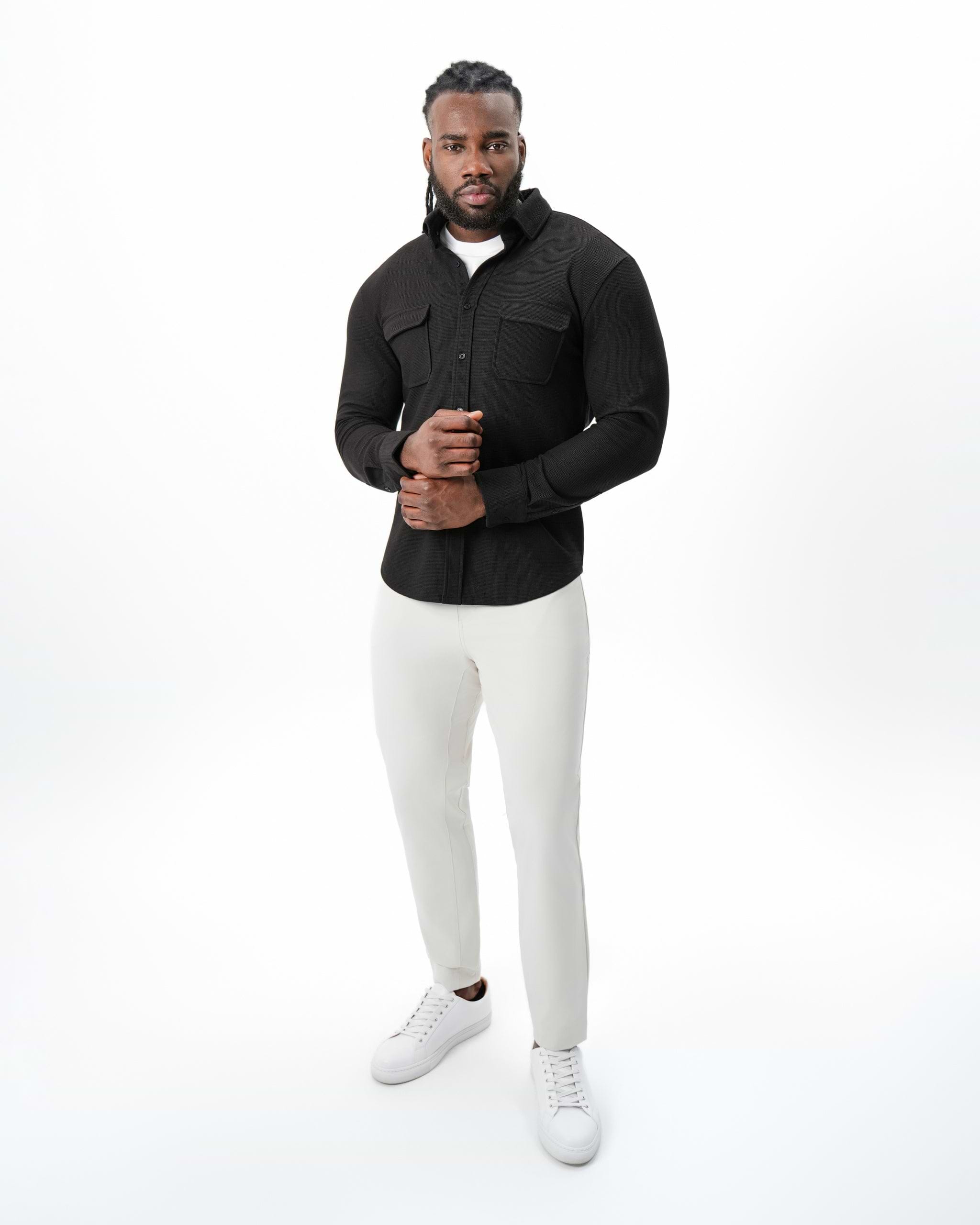 Waffle Patch Pocket Button Down - Deep Espresso