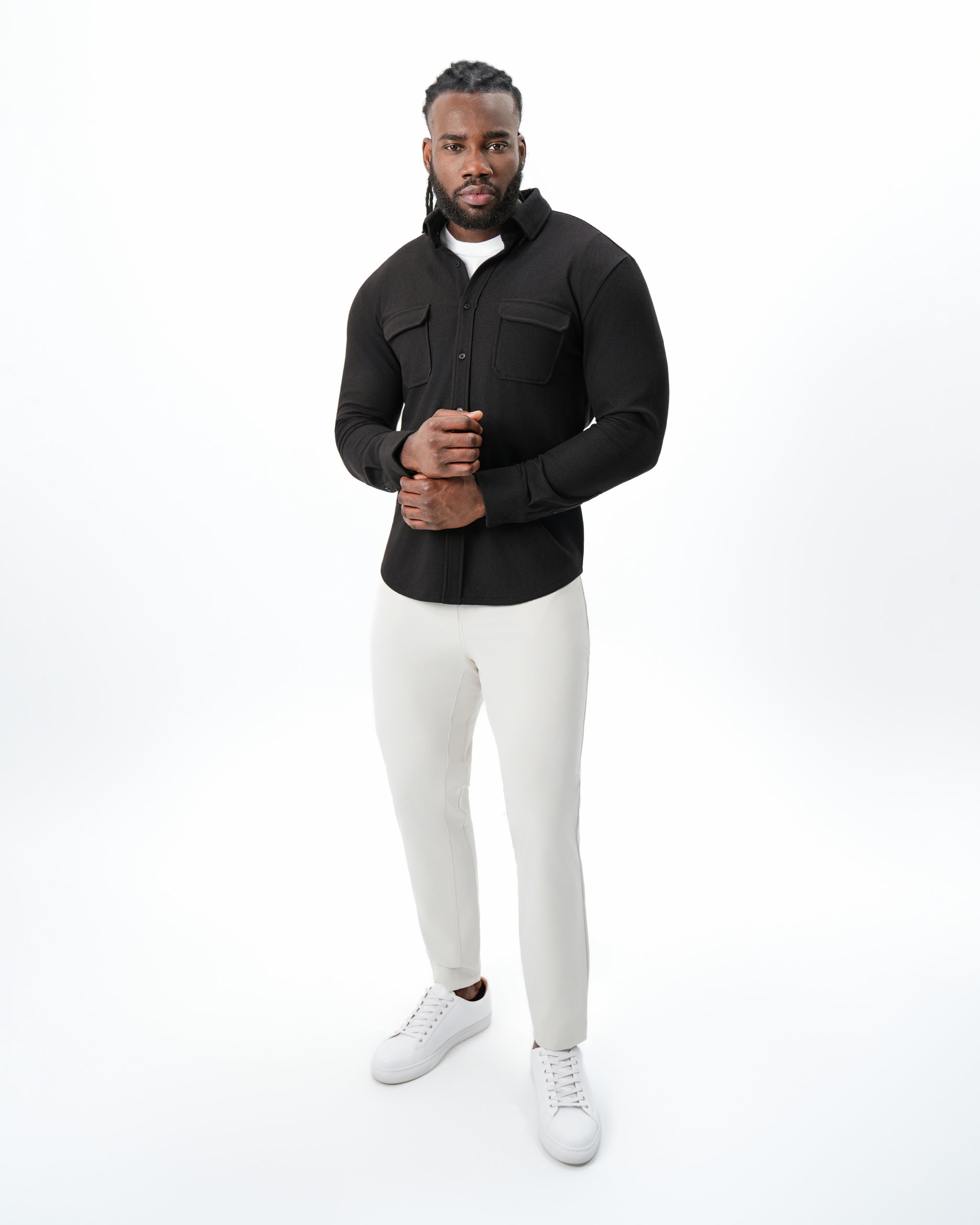 Waffle Patch Pocket Button Down - Deep Espresso