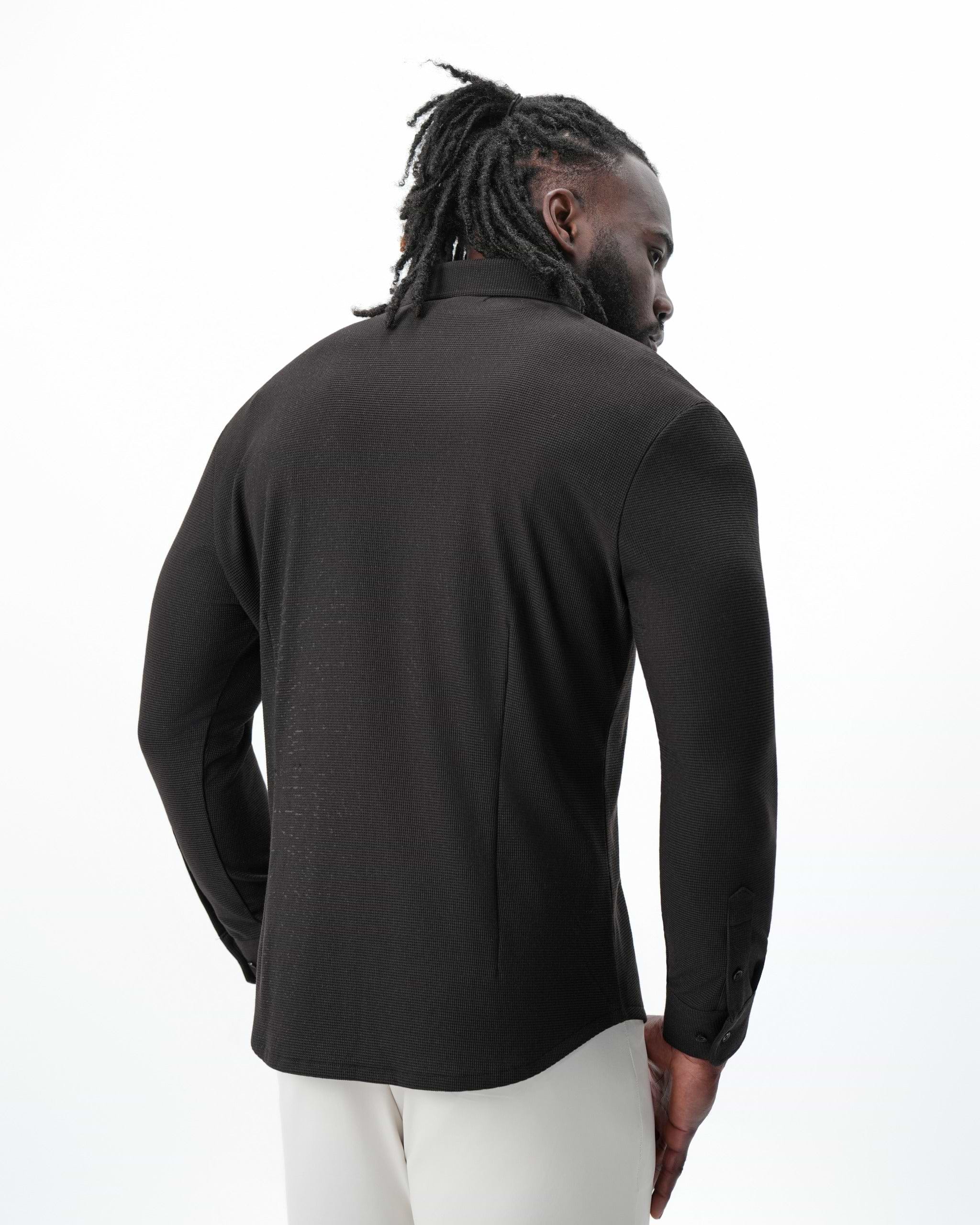 Waffle Patch Pocket Button Down - Deep Espresso
