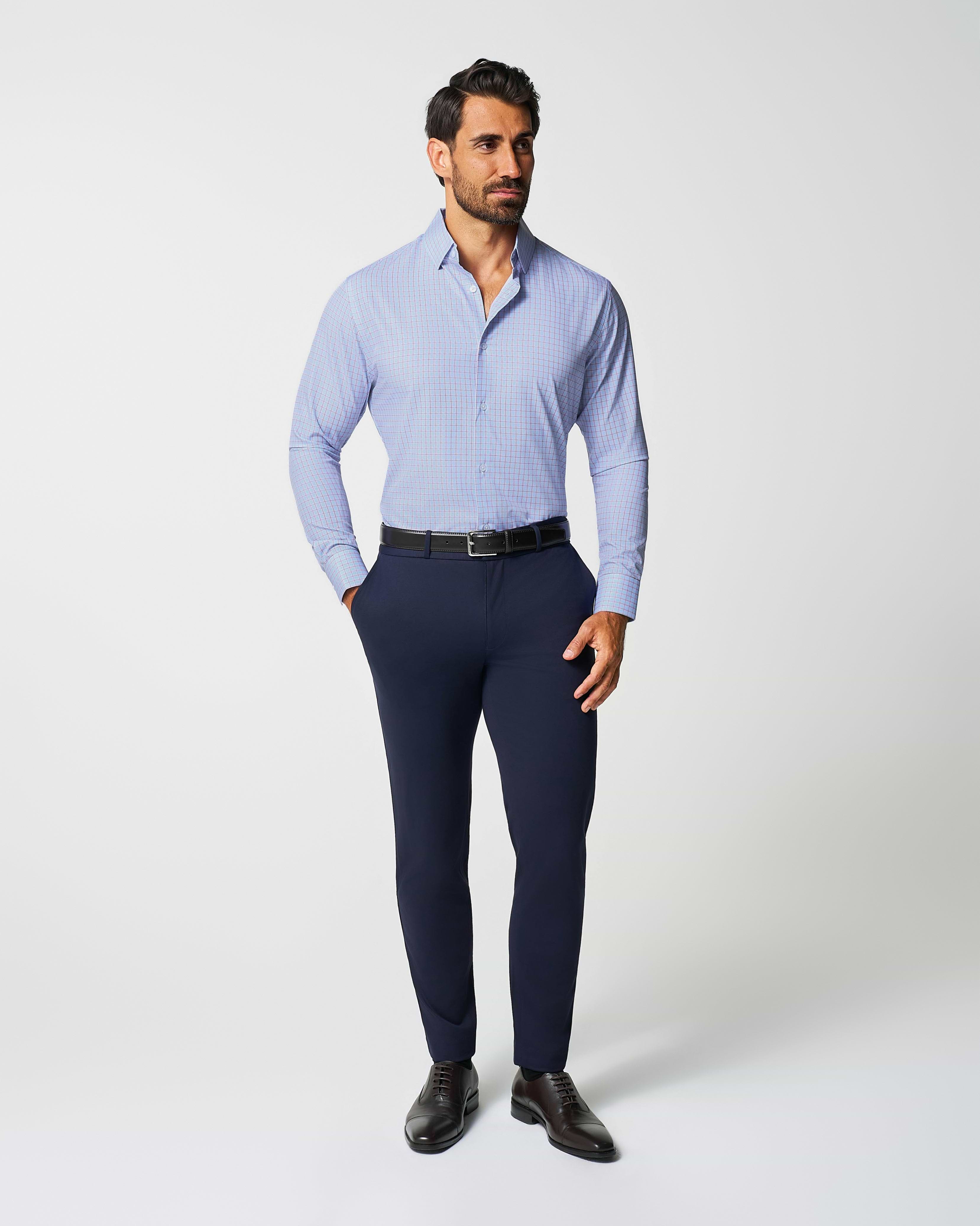 "The Weston" Light Blue, Pink & Black Plaid