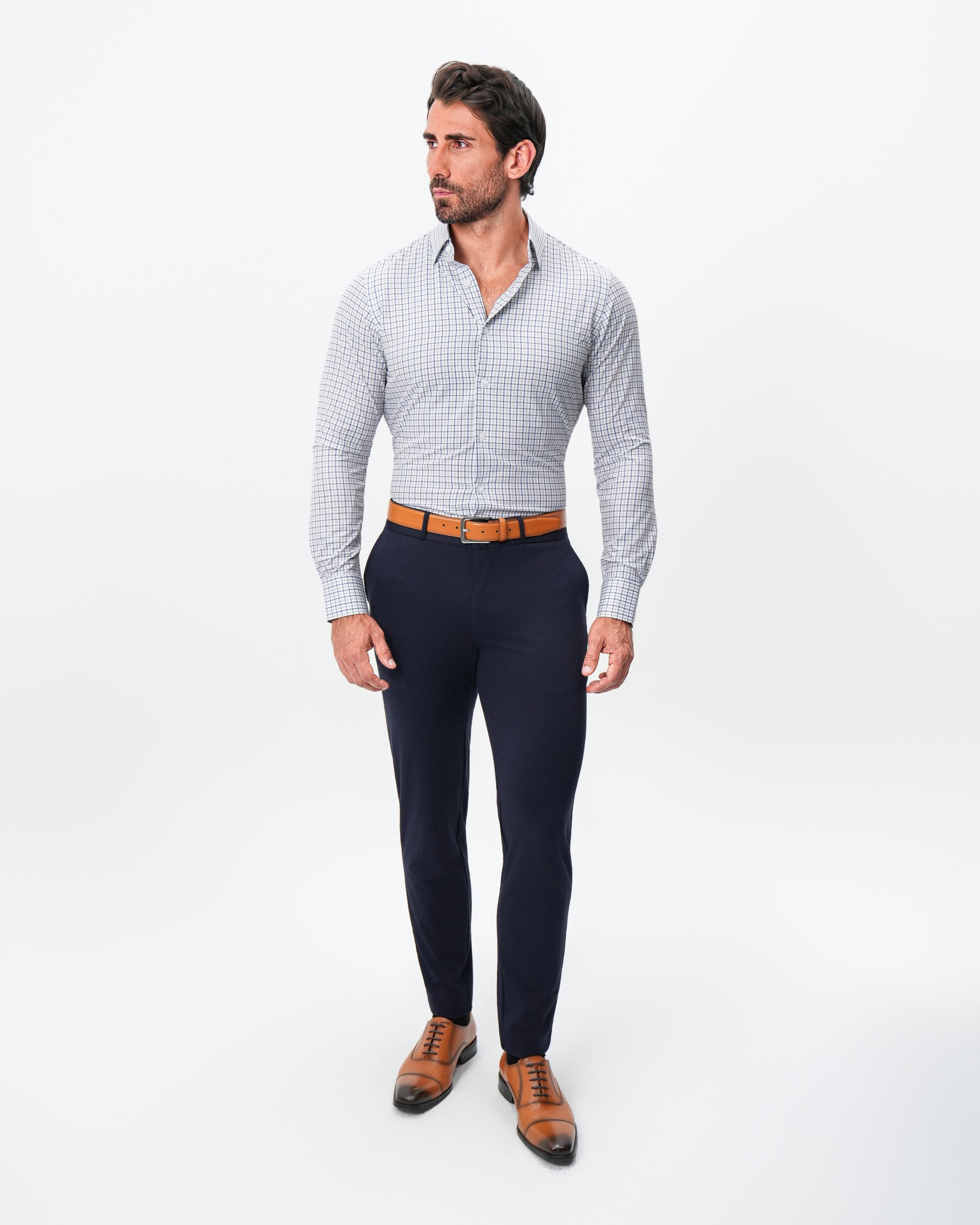 "The Winslow" Navy & Brown Check
