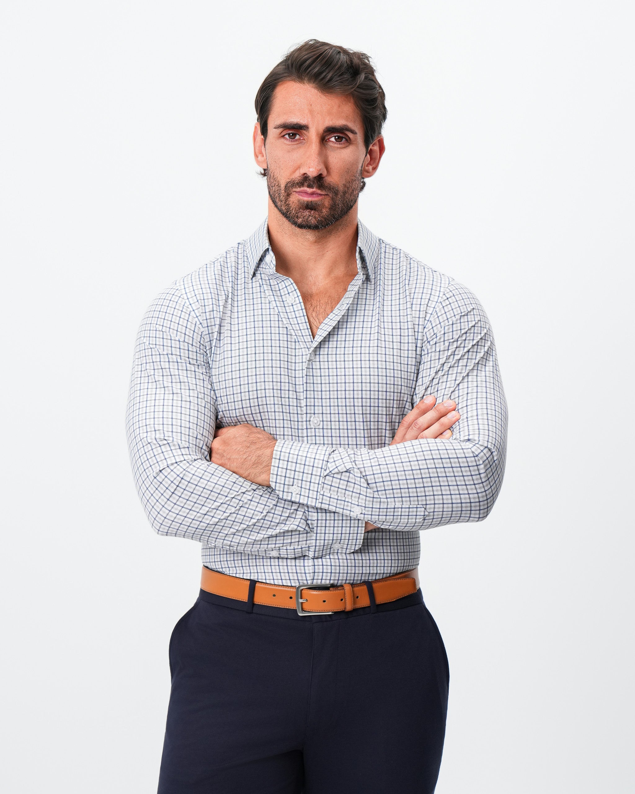 "The Winslow" Navy & Brown Check