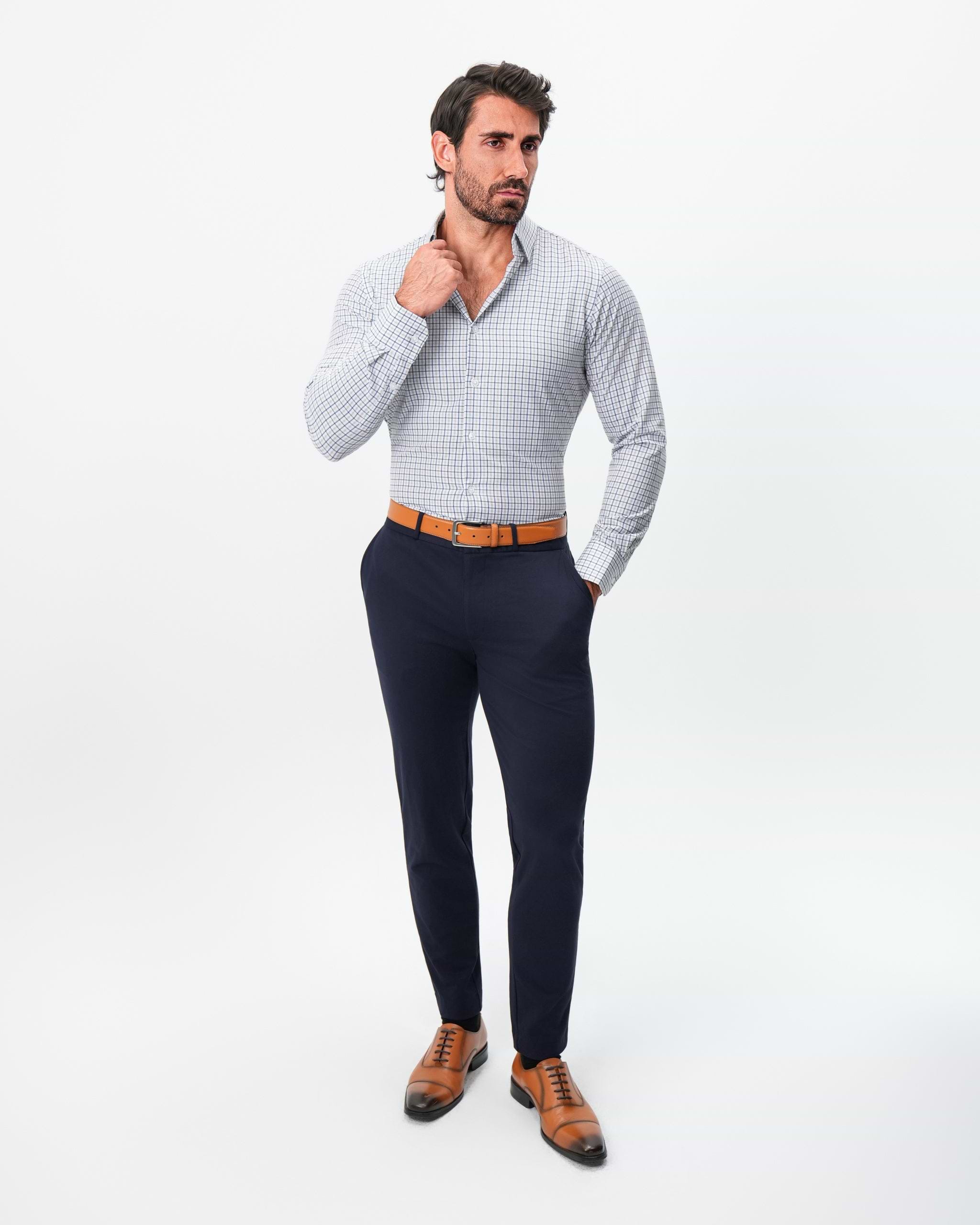 "The Winslow" Navy & Brown Check