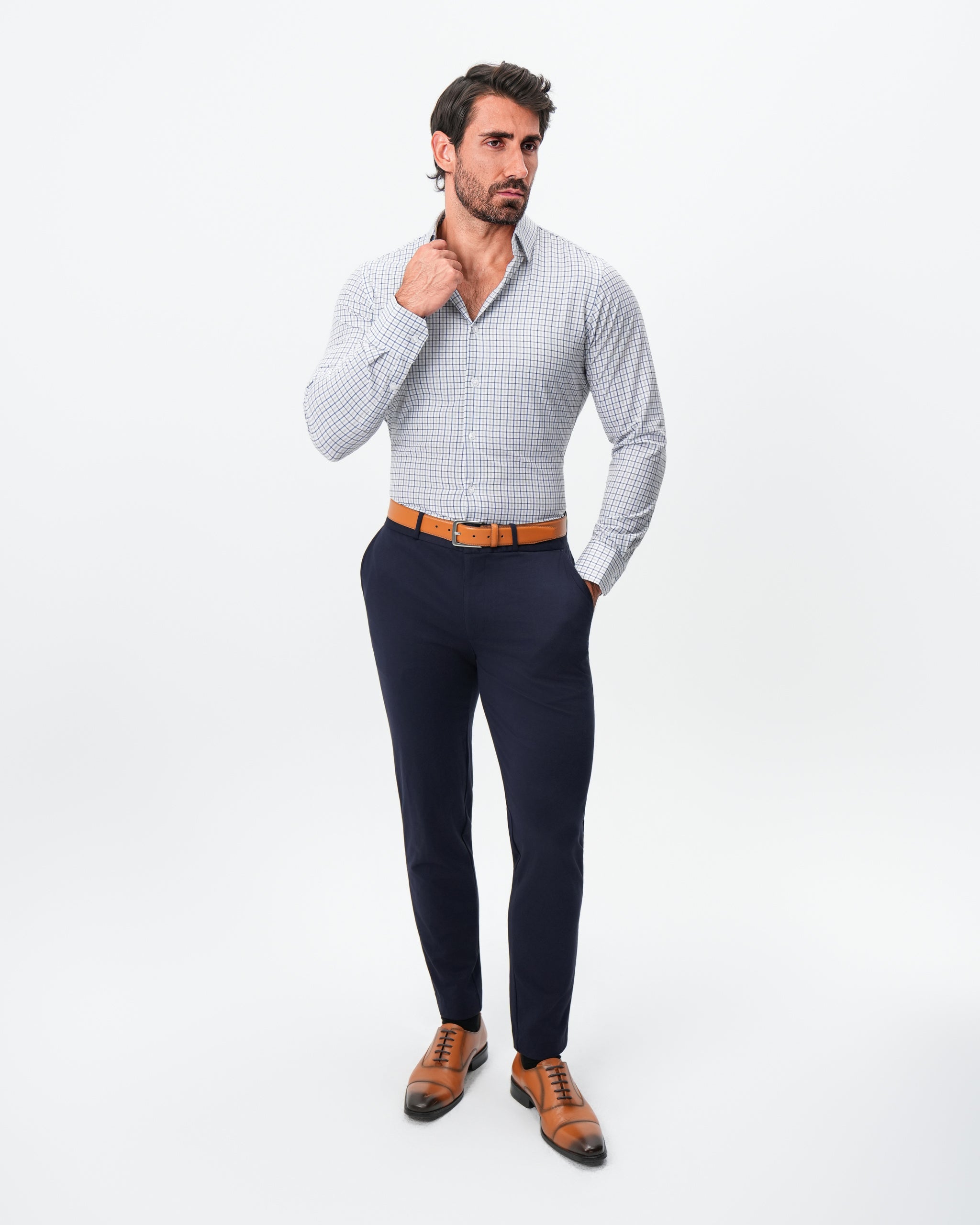 "The Winslow" Navy & Brown Check