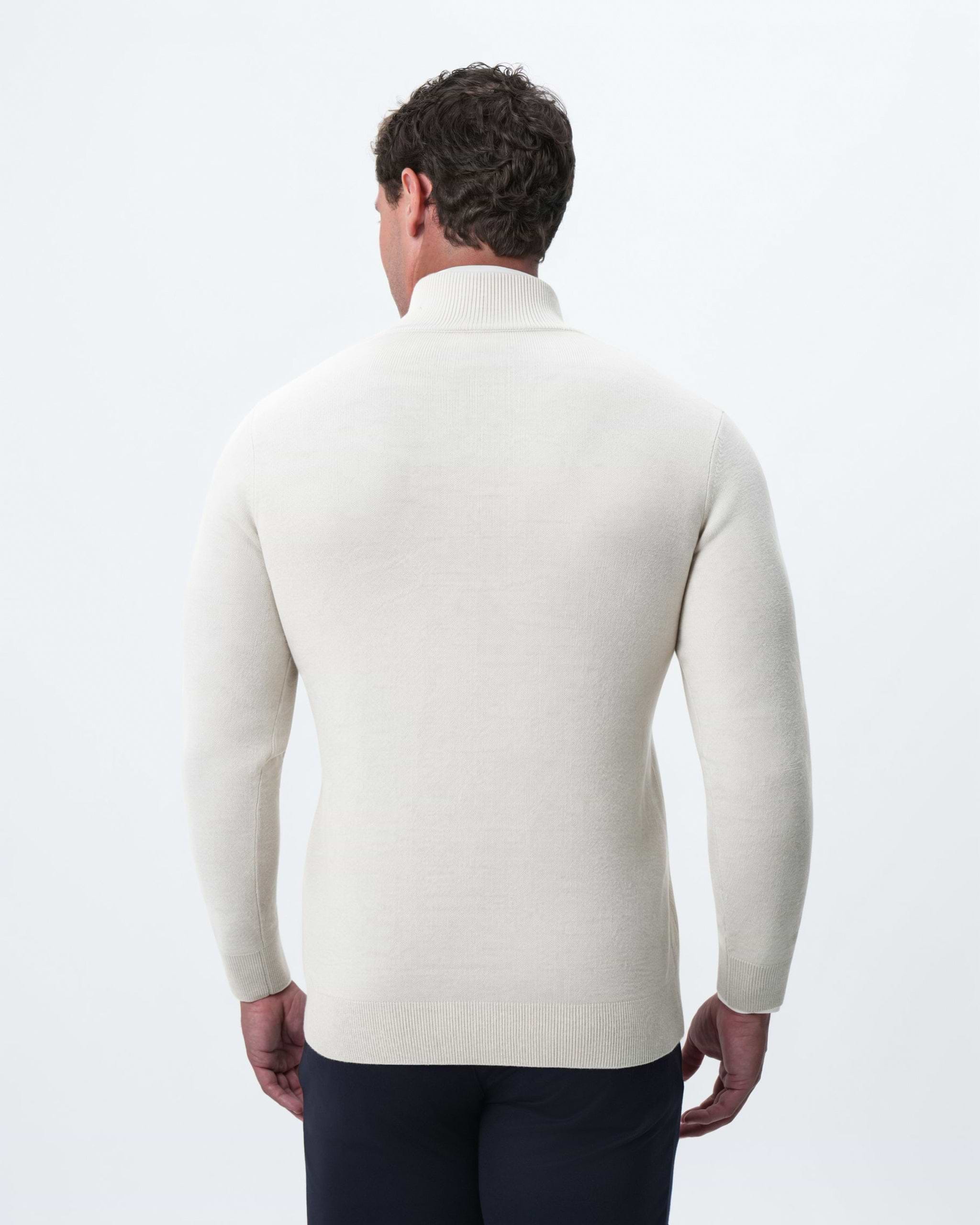 Mid-Weight Wool Quarter Zip - Cream