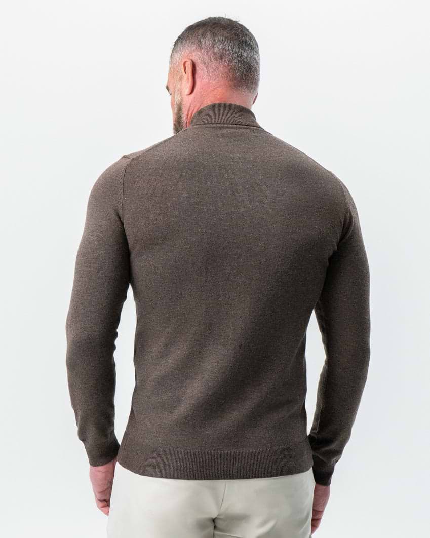 Mid-Weight Wool Turtleneck - Brown