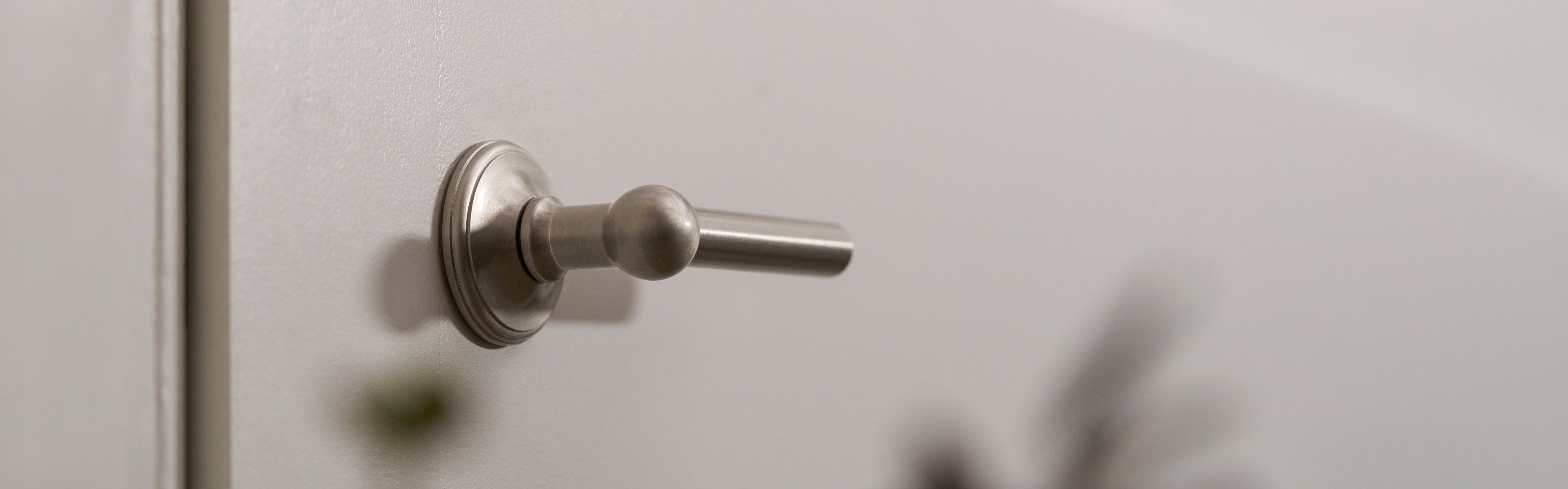 Satin nickel door hardware