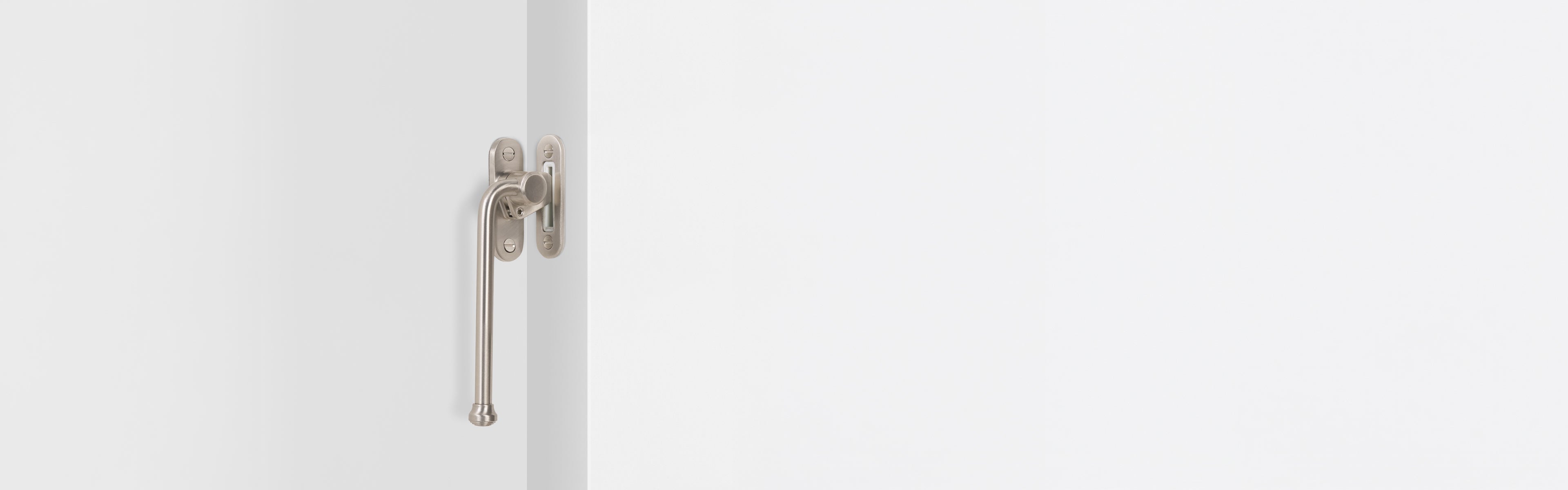 Satin nickel window hardware
