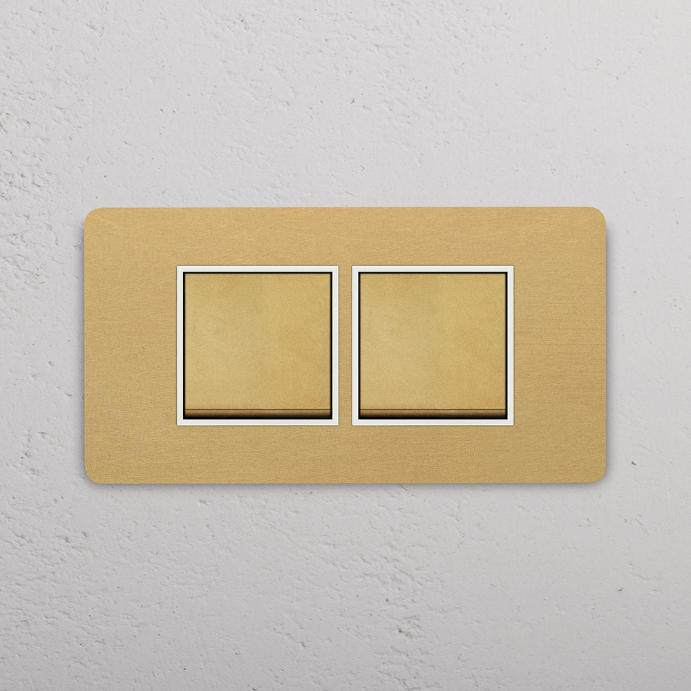 Grove 4-Module 2x Rocker Switch - Antique Brass | White