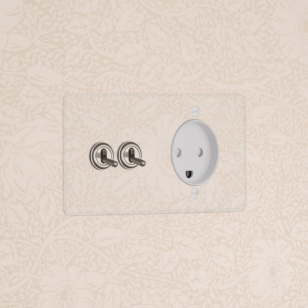 Double 2x Toggle & Danish Module - Clear Satin Nickel White