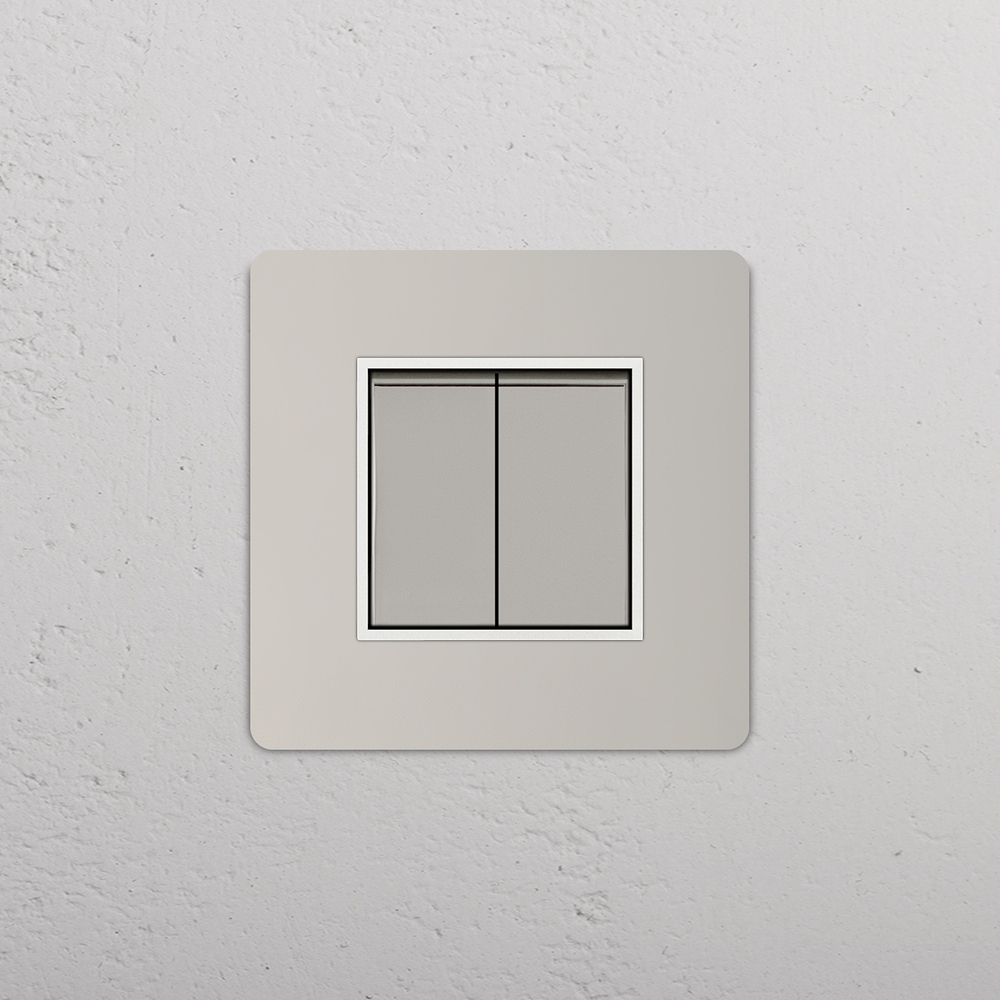 Grove Interrupteur Carré Poussoir Simple x2 - Nickel Poli | Blanc
