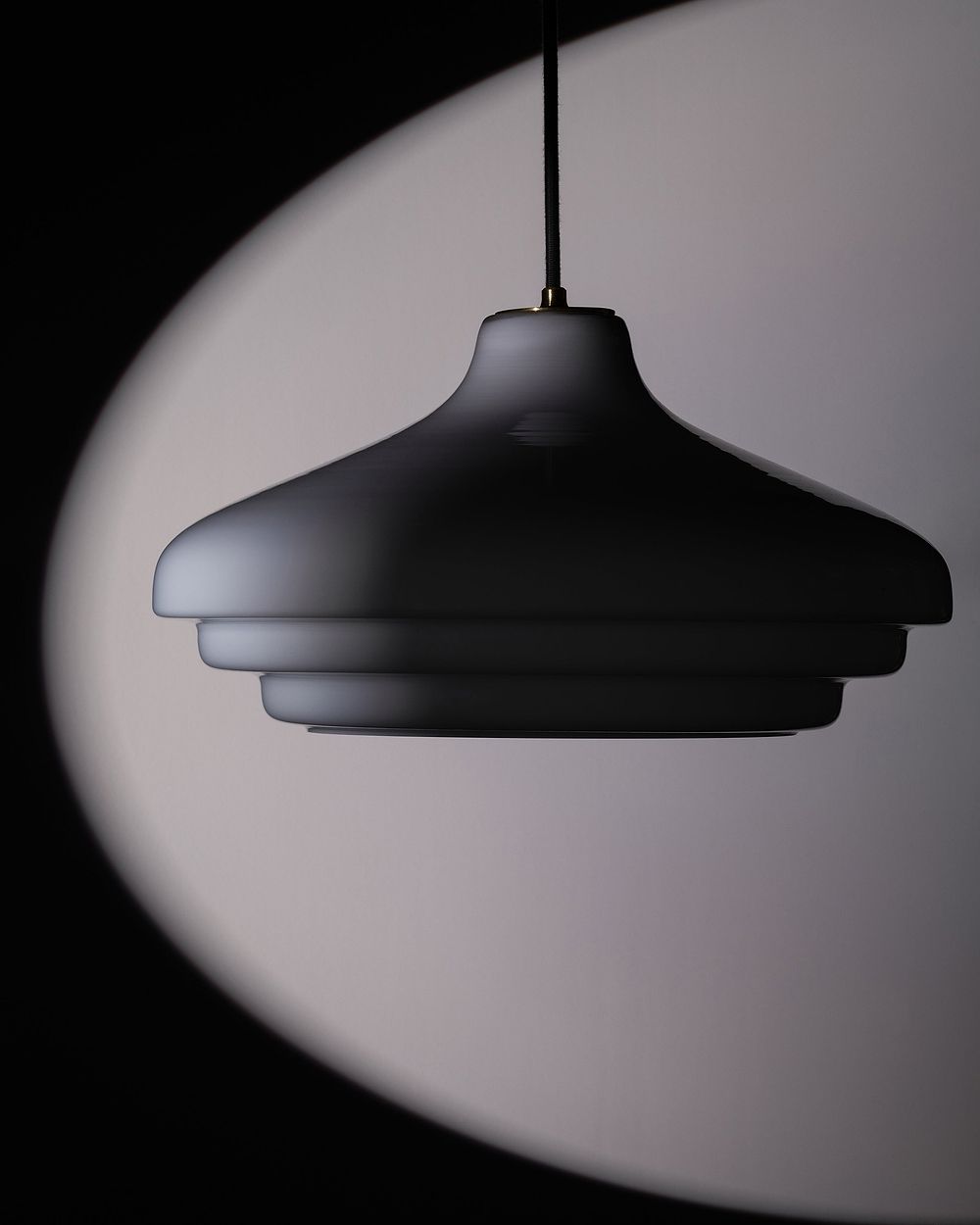Brookfield Large Pendant Light Opal Glass - Antique Brass