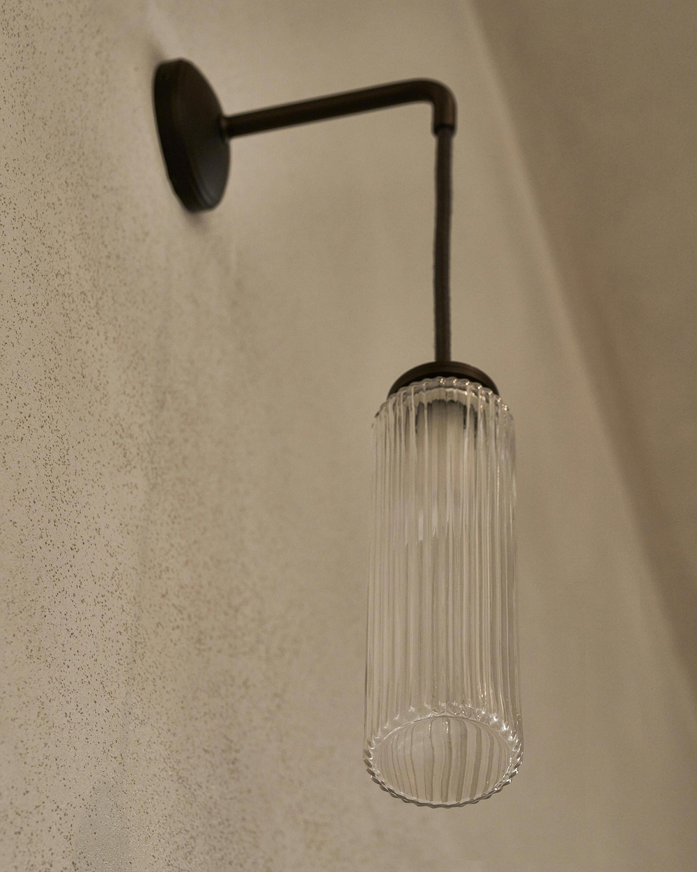 Claremont Small Hanging Wall Light Fluted Glass - Bronze