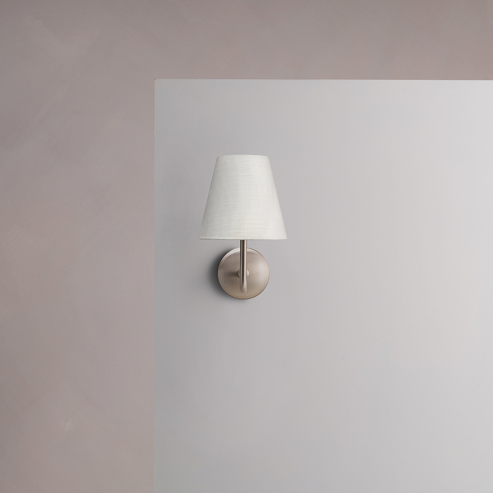 Malvern Small Wall Light Alabaster White – Satin Nickel