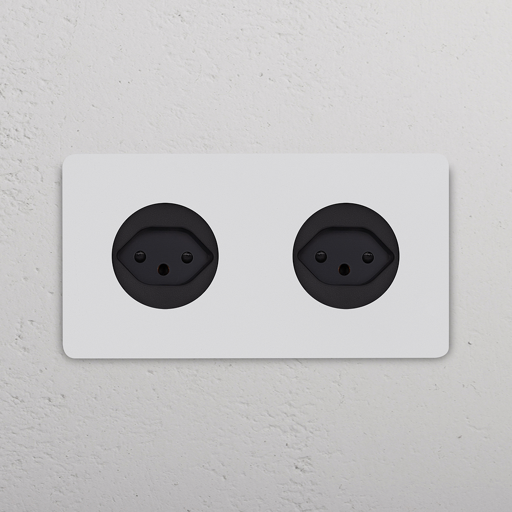 Grove Double 2x Swiss Type J Socket – Paintable Black
