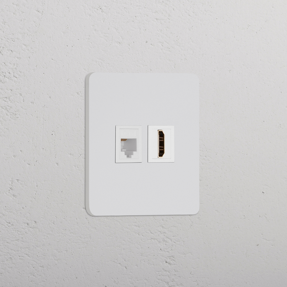Grove Enkele RJ45 en HDMI voedingsmodule – Beschilderbaar | Wit