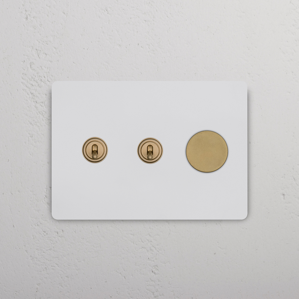 Grove 3G 2x Toggle & Dimmer Switch – Paintable Antique Brass