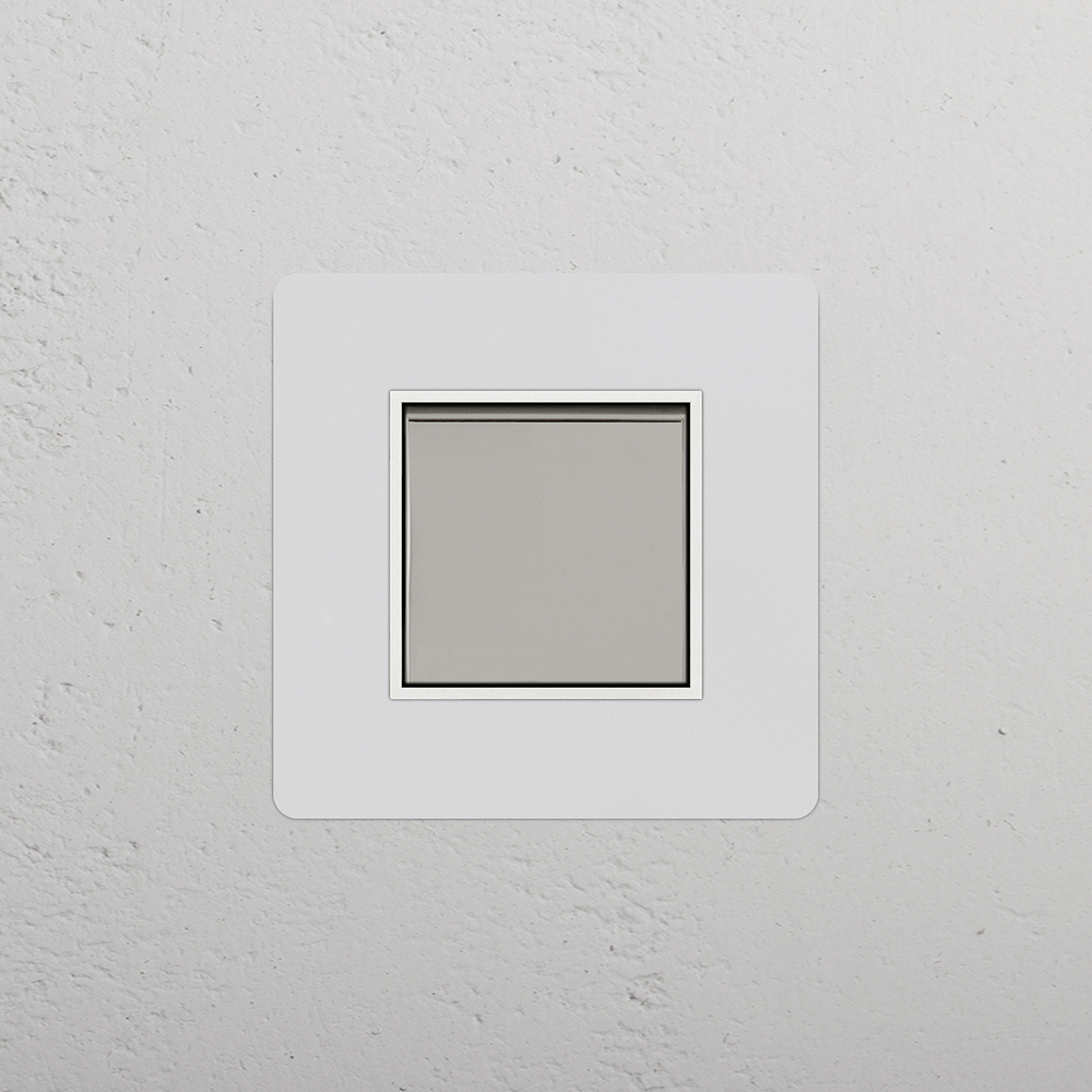 Kew Single Retractive Rocker Switch - Paintable Polished Nickel | White