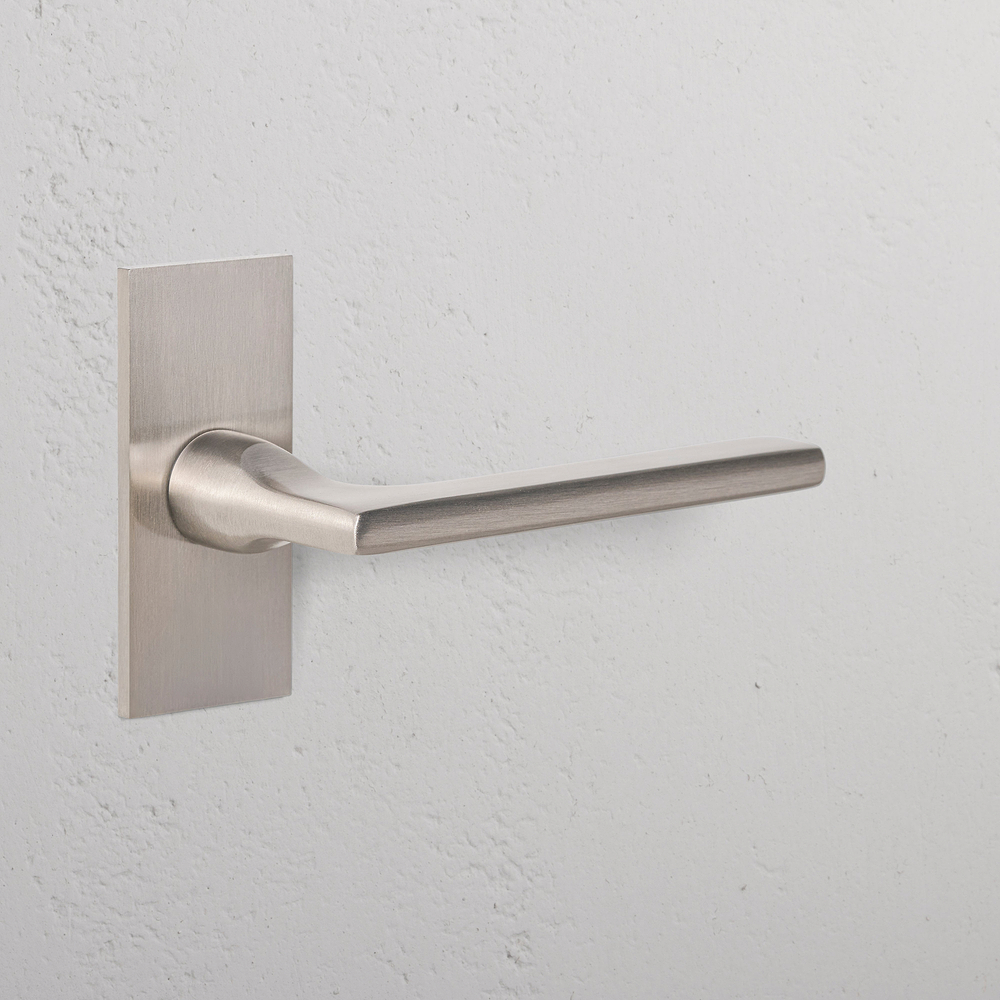 Clayton Short Plate Unsprung Door Handle – Satin Nickel