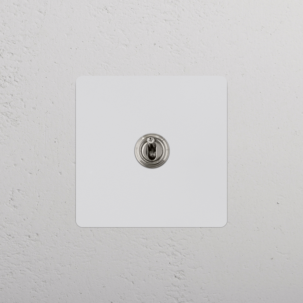 Kew Single Retractive Toggle Switch - Paintable Polished Nickel