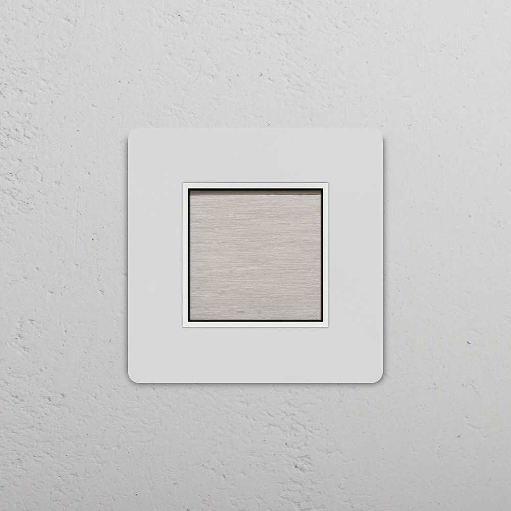 Grove Single Rocker Switch (Ret) - Paintable Satin Nickel White