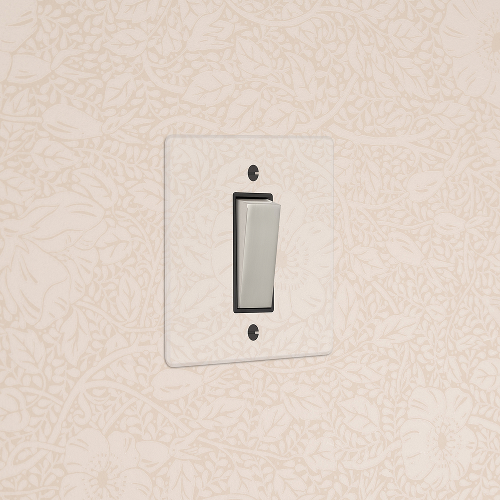 1G Retractive Rocker Switch - Clear Polished Nickel | Black